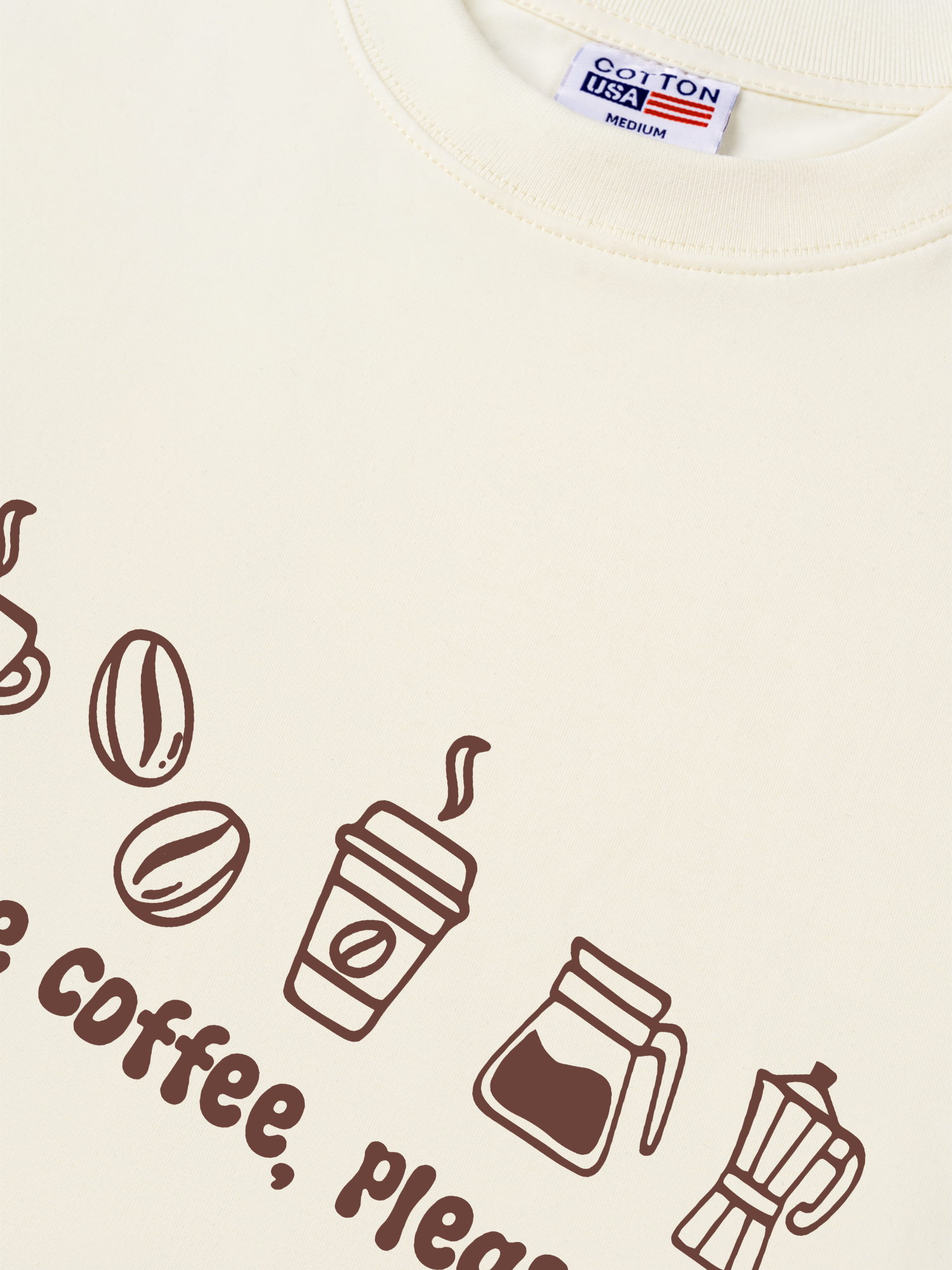 Áo Thun Relaxed Fit Daily Cup More Coffee, Please!