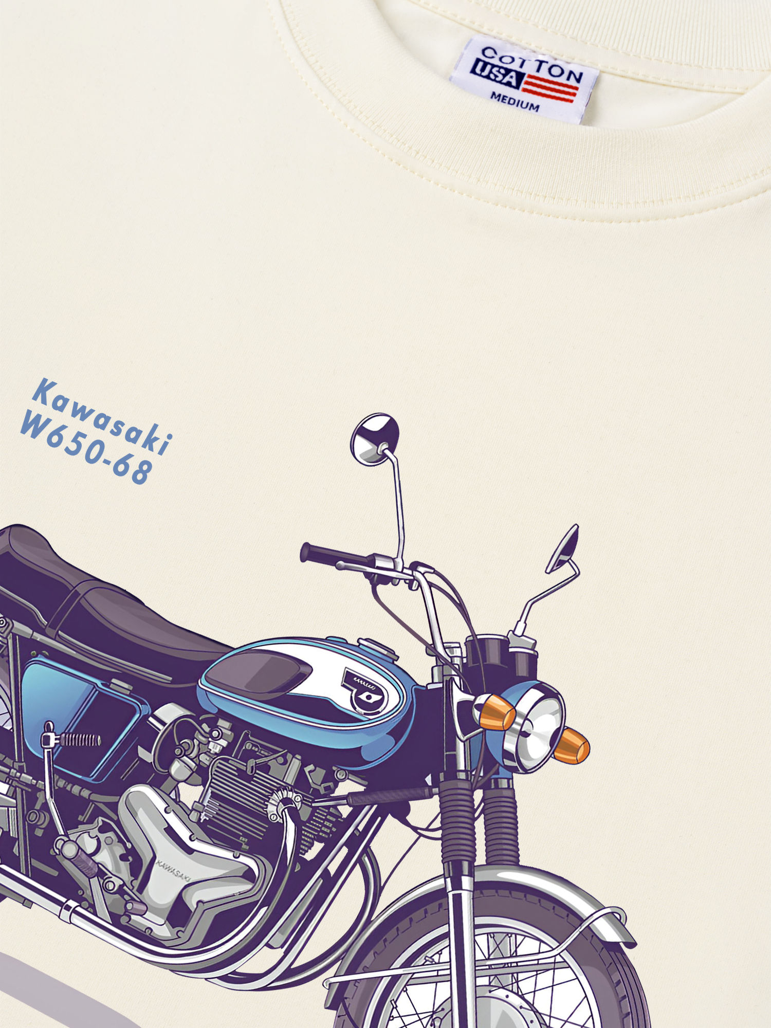 Áo Thun Relaxed Fit Motorbike Kawasaki W650-68