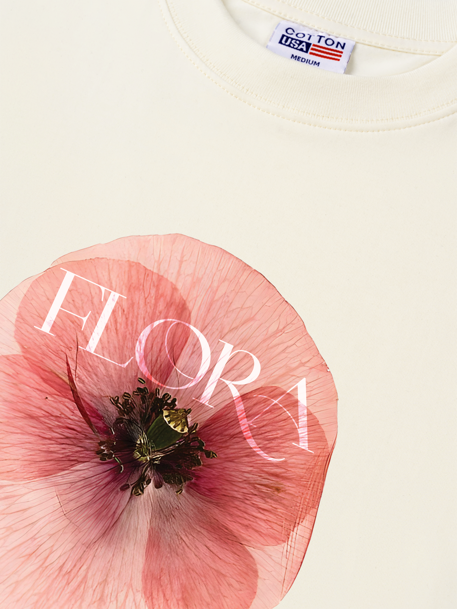 Áo Thun Relaxed Fit Floral Quote