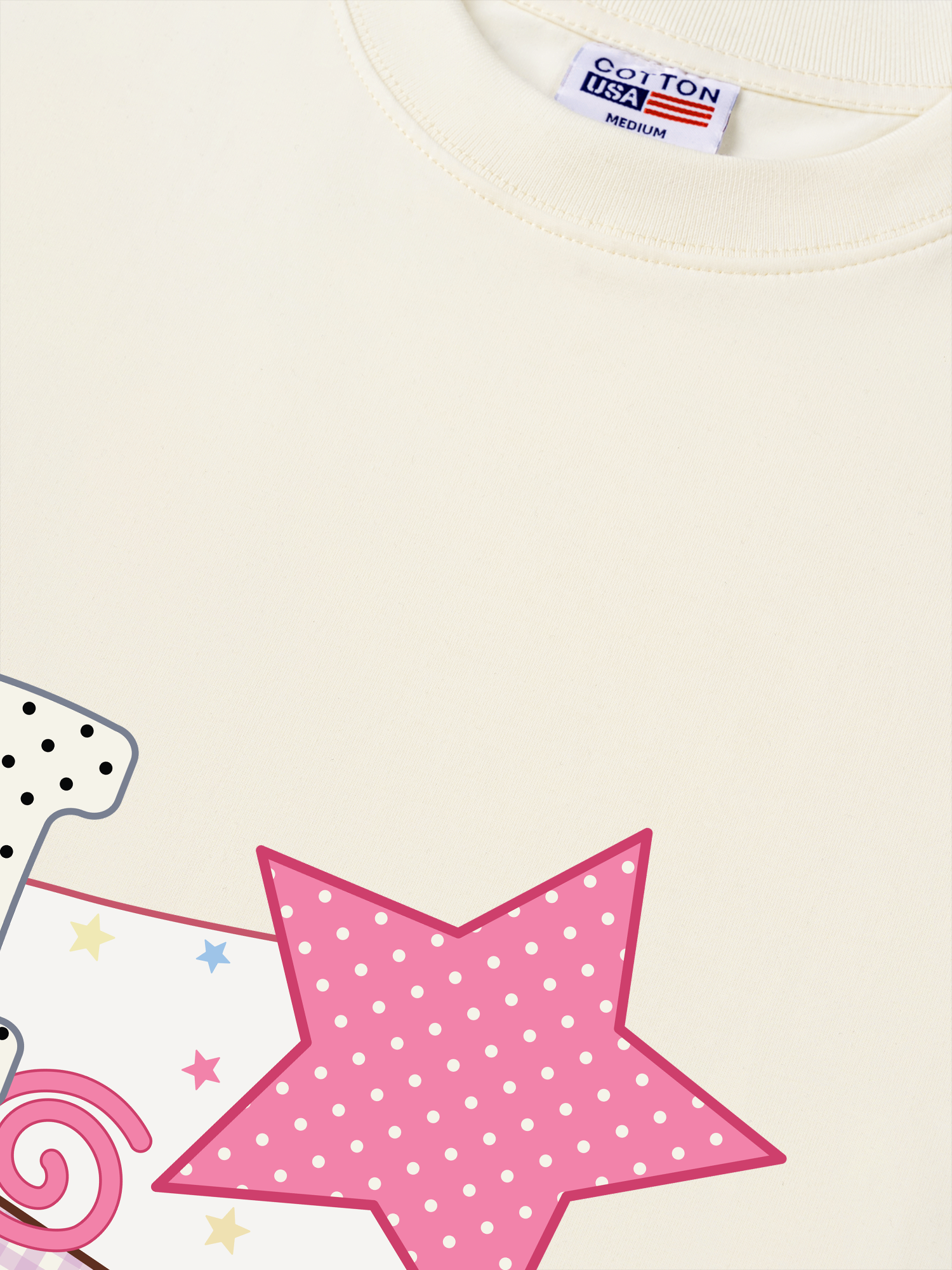 Áo Thun Relaxed Fit Dotty Mood Pink Star Candy
