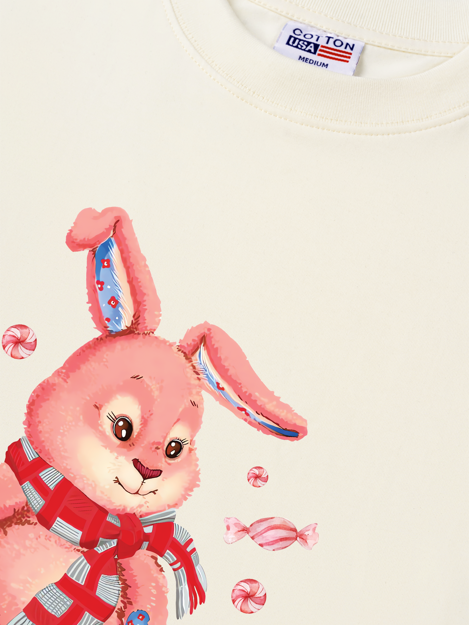 Áo Thun Relaxed Fit Soft Paw Pinky Bunny