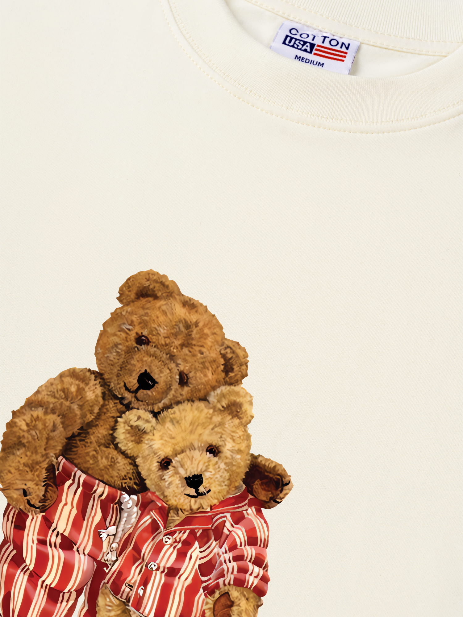 Áo Thun Relaxed Fit Couple Bear Go To Bed