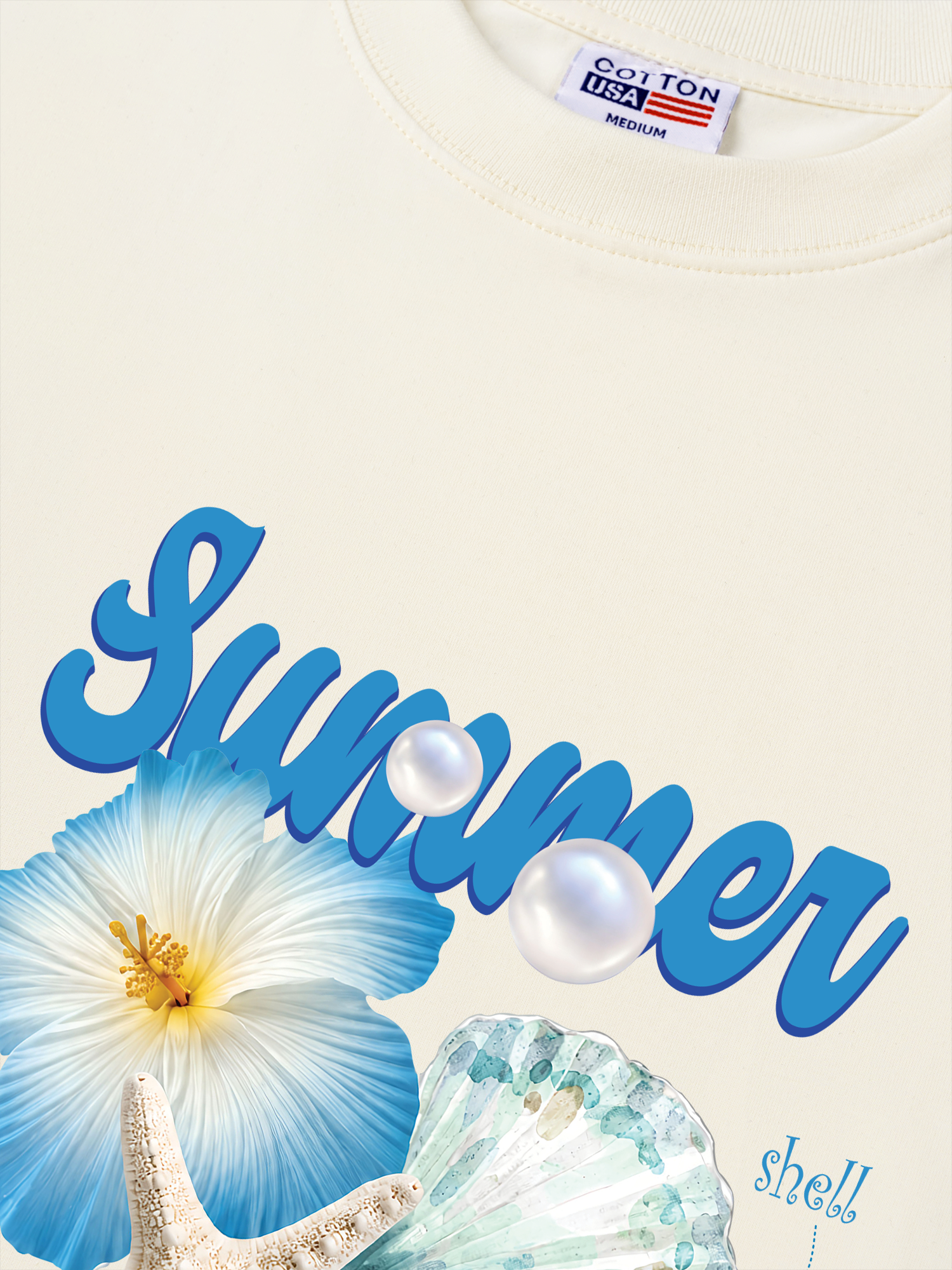 Áo Thun Relaxed Fit Tshirt Tropical Summer, Shell, Starfish