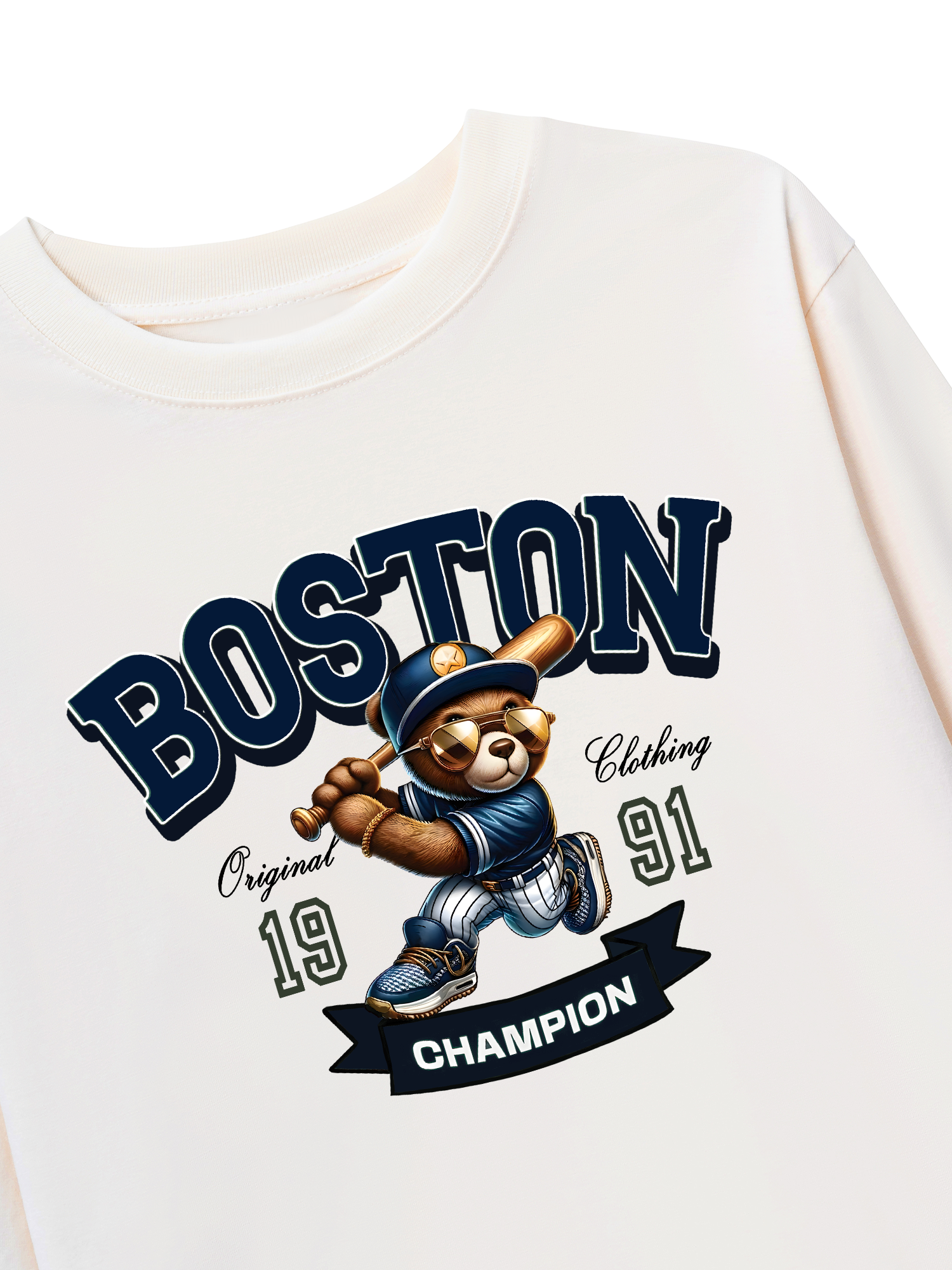Áo Thun Dài Tay Baseball Boston Teddy