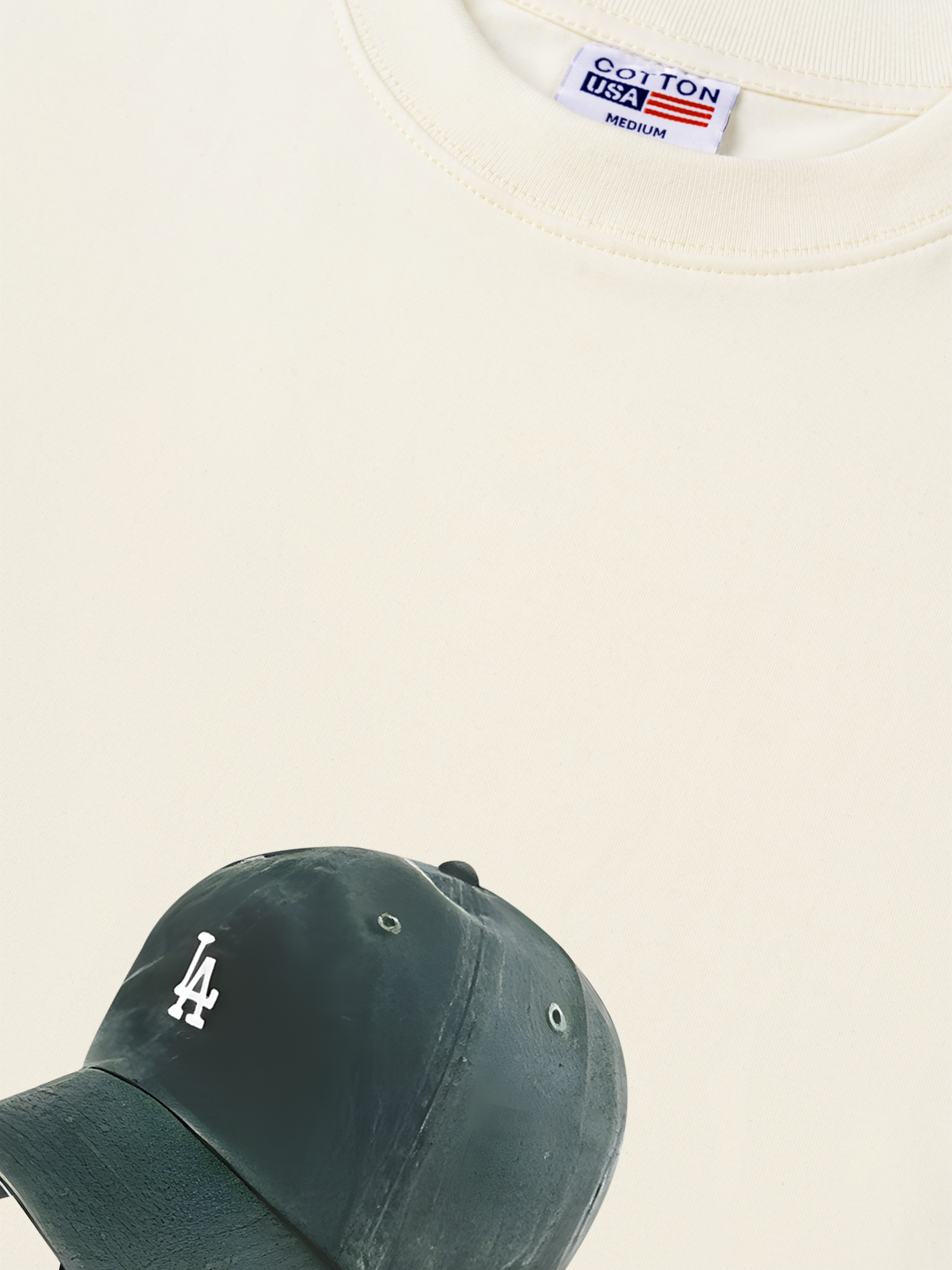 Áo Thun Relaxed Fit USA Los Ageles Green Hat