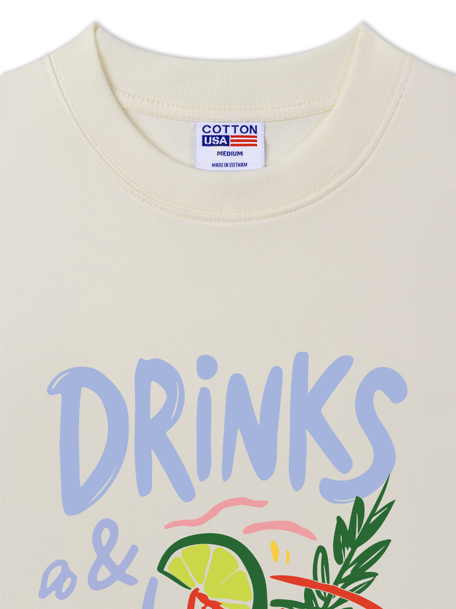 Áo Thun Relaxed Fit Drinks a & Good Vibes