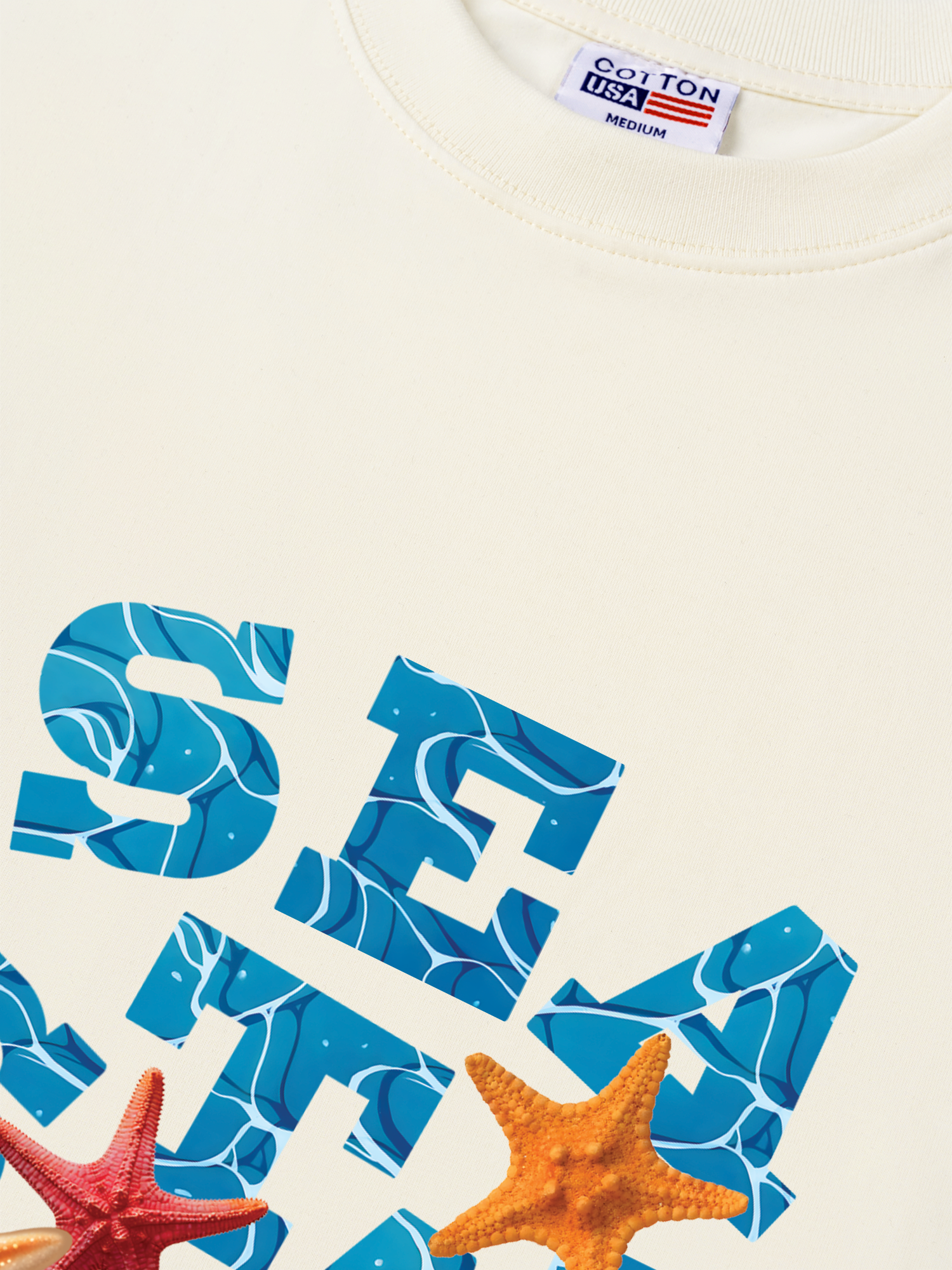 Áo Thun Relaxed Fit Tropical Starfish Parrty Sea Water