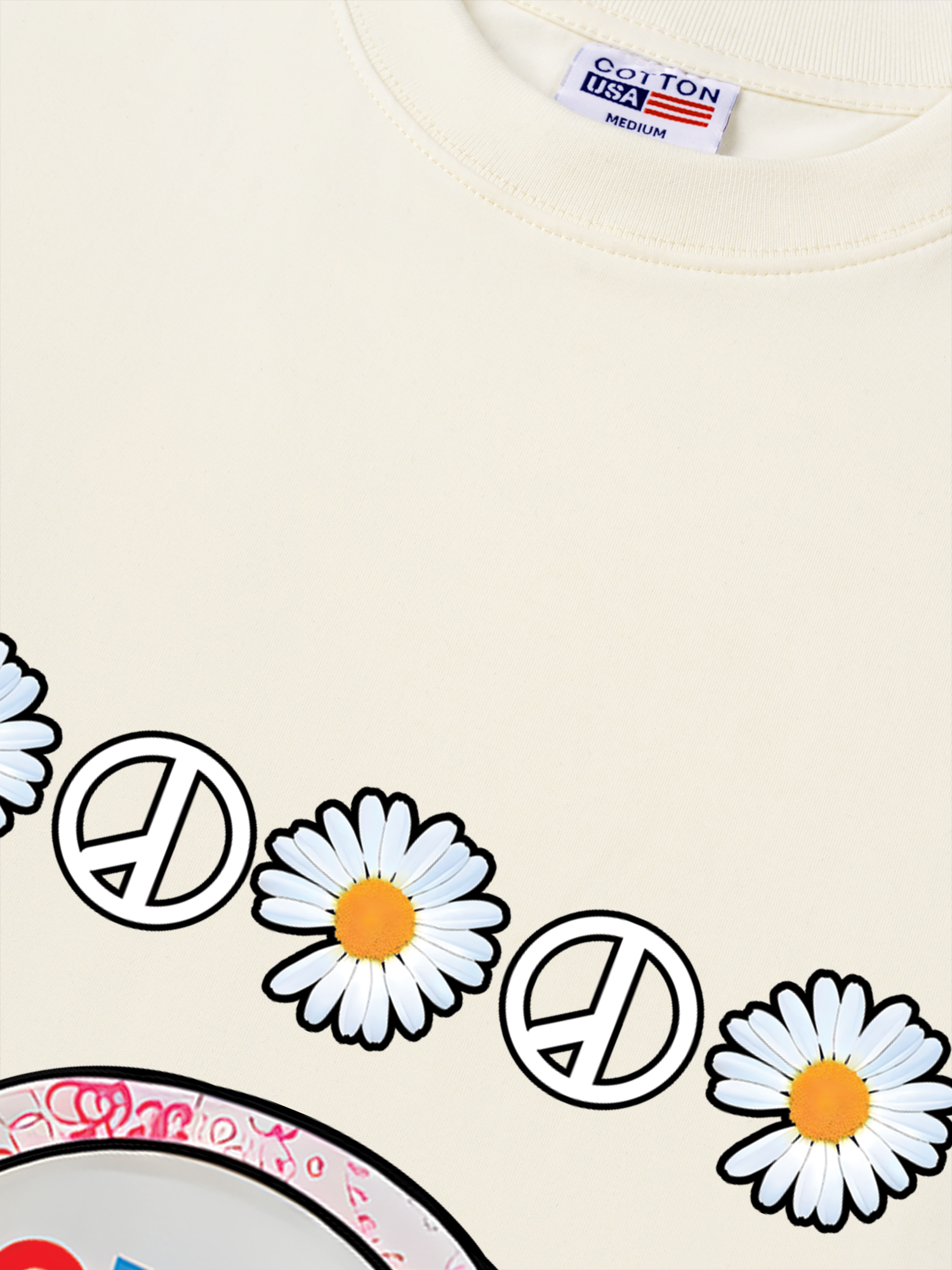 Áo Thun Relaxed Fit Floral With GD Chibi Daisy Flower