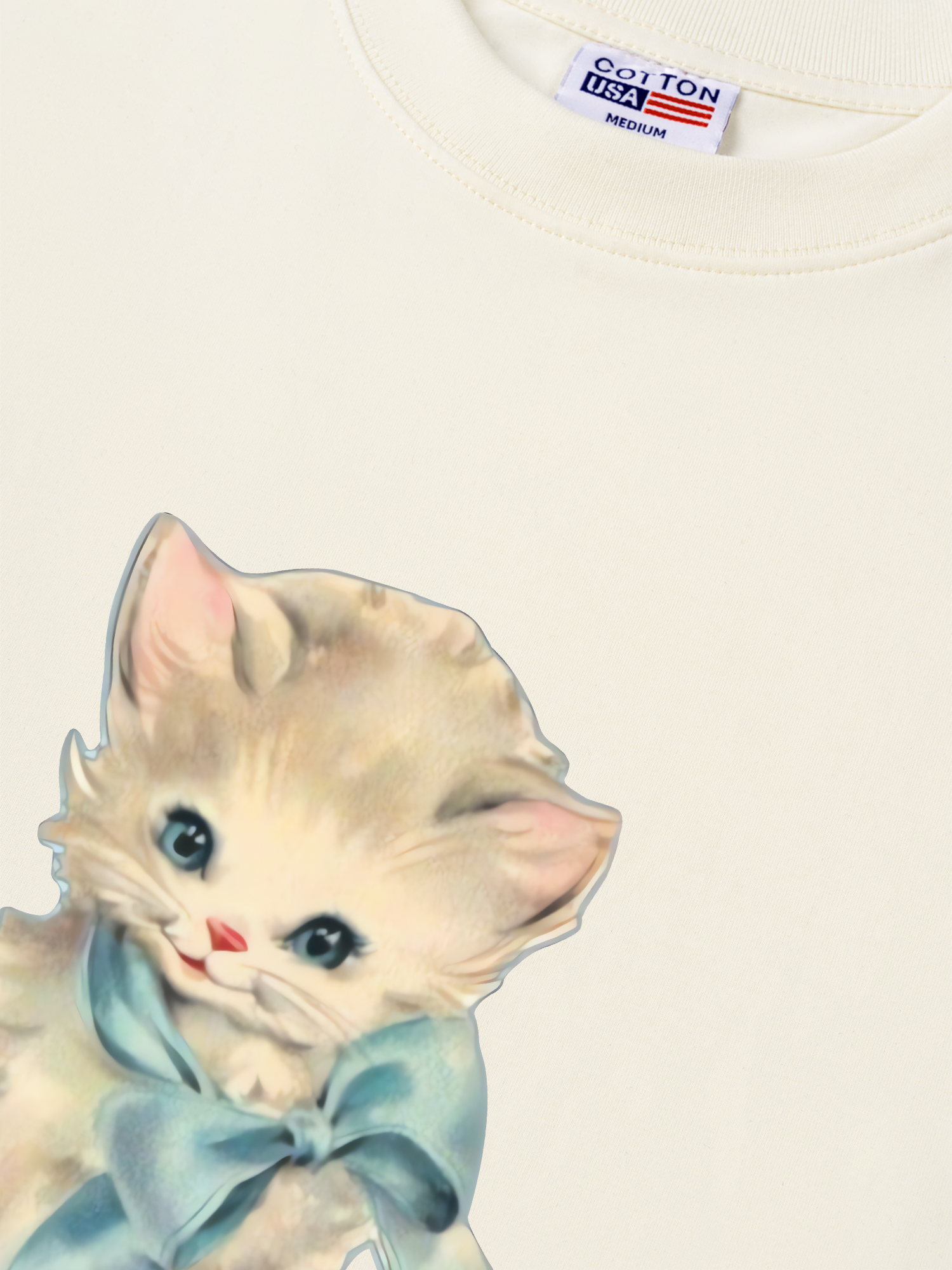 Áo Thun Relaxed Fit Soft Paw Blue Bow