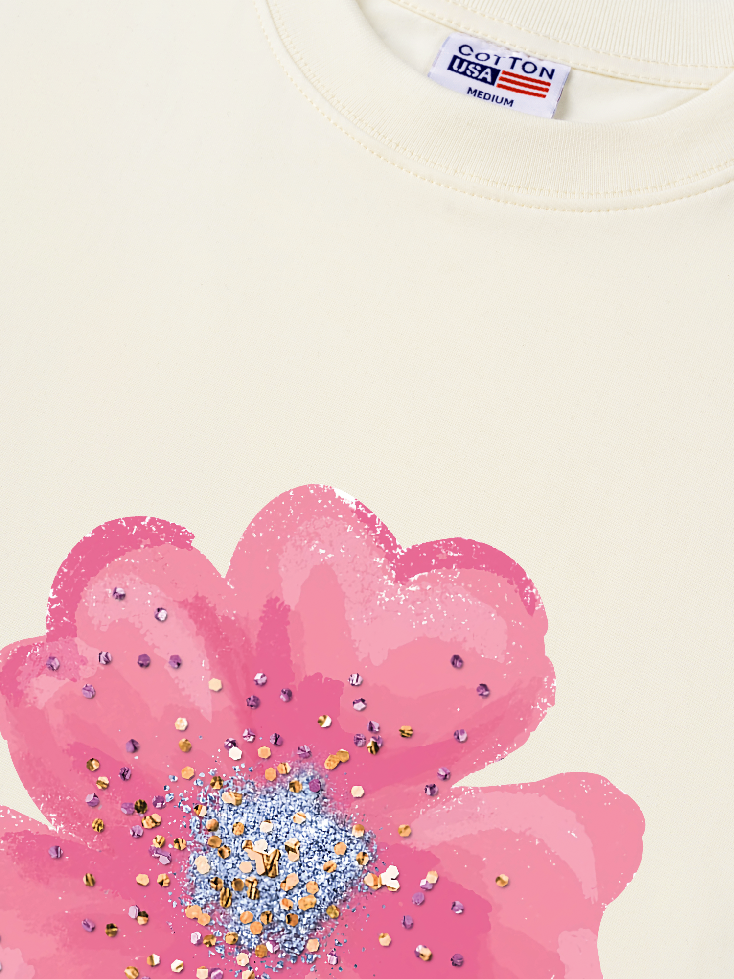 Áo Thun Relaxed Fit Bling Pink Flower