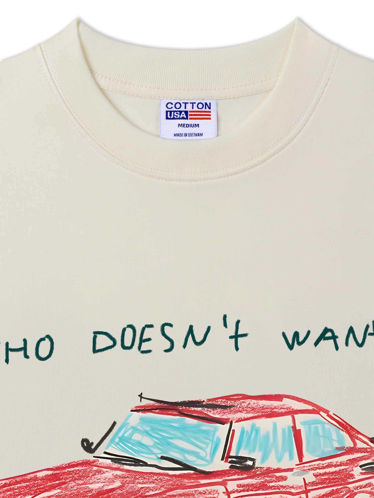 Áo Thun Relaxed Fit Classic Car Crayon Car