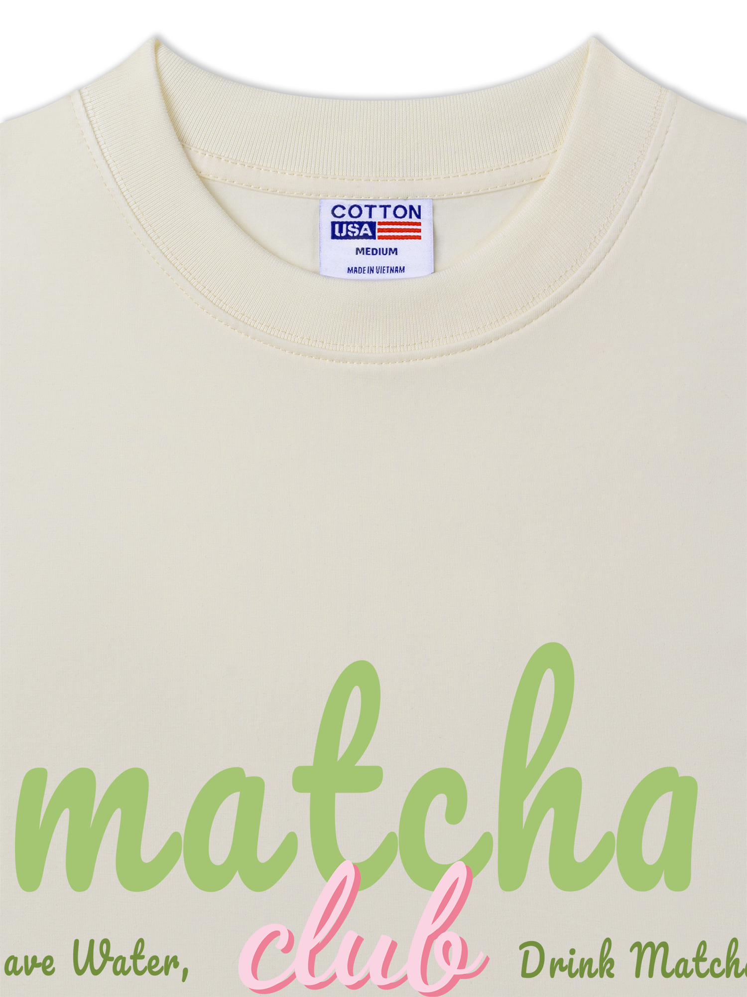 Áo Thun Relaxed Fit Daily Cup Save Water, Drink Matcha