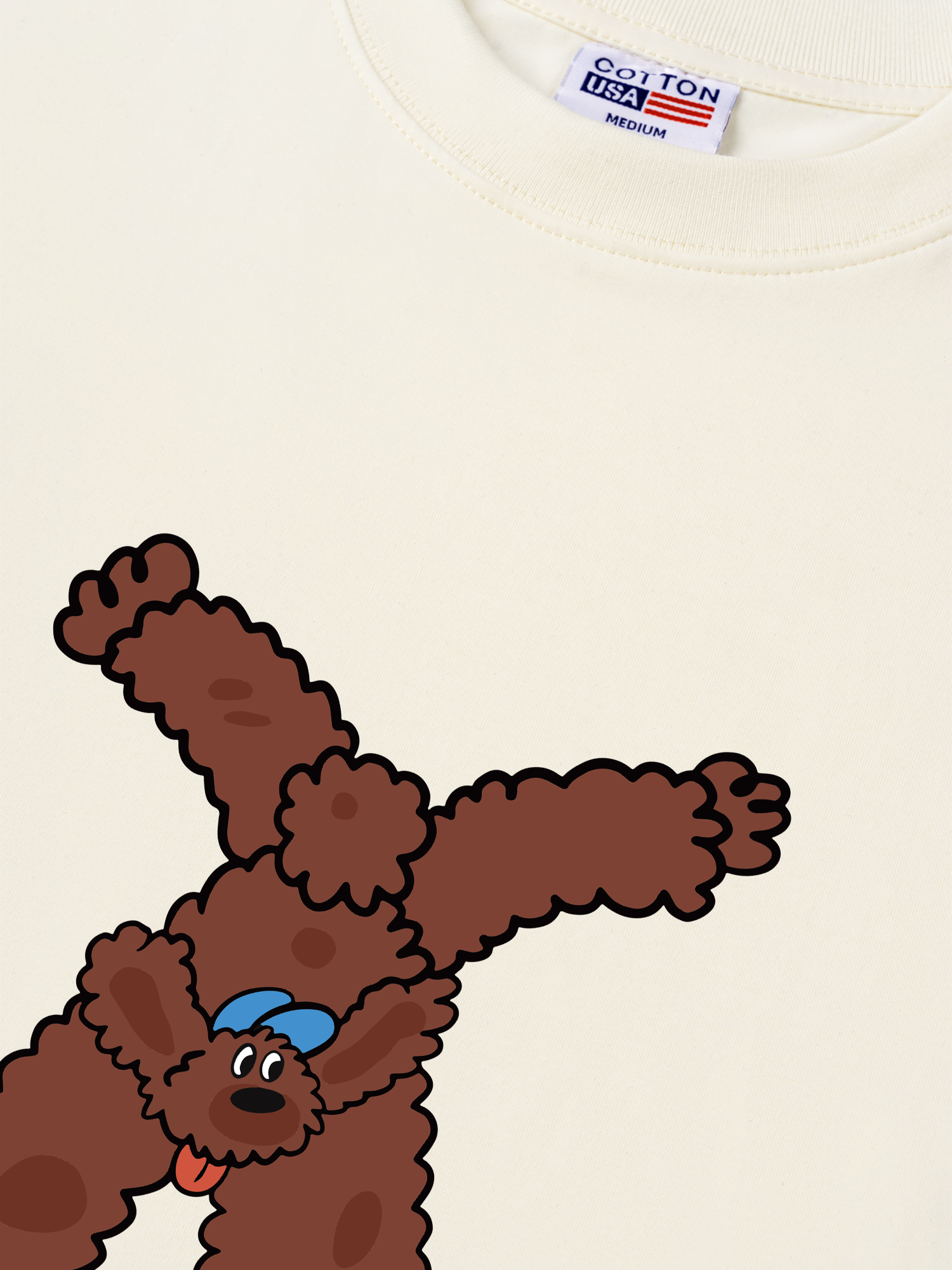 Áo Thun Relaxed Fit Soft Paw Brown Teddy