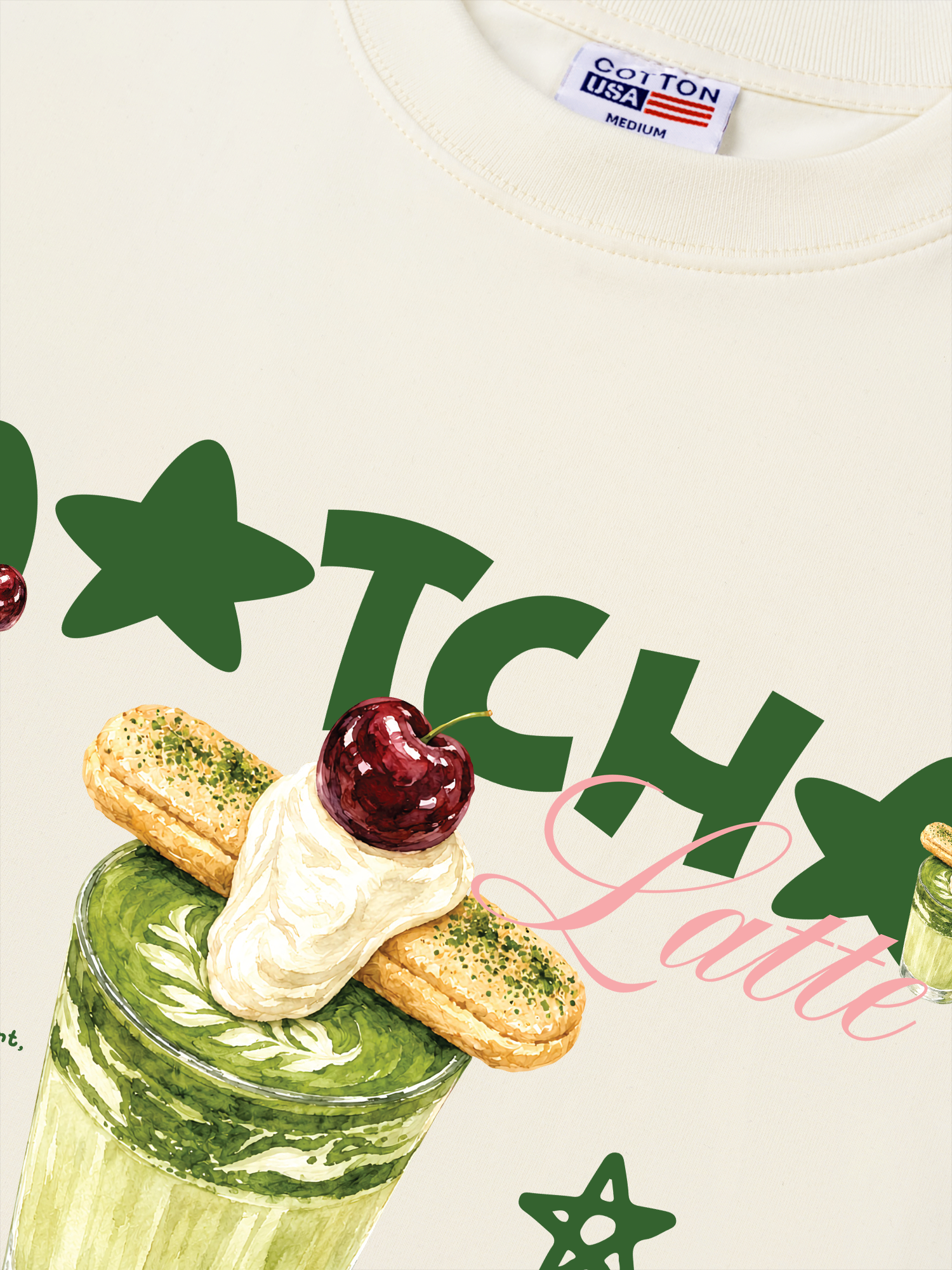 Áo Thun Relaxed Fit Daily Cup Matcha Latte Kem Cheese