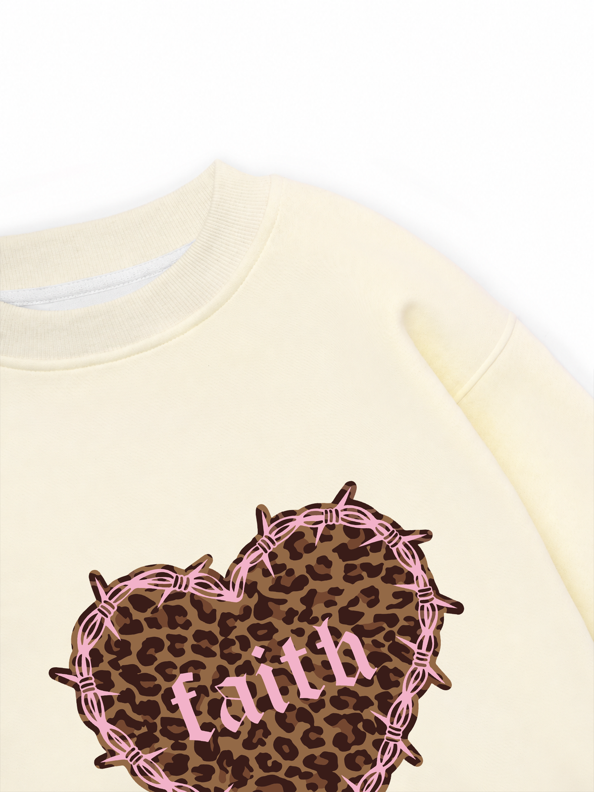 Áo Sweater Nỉ Hai Da Urban Leopard Faith Heart