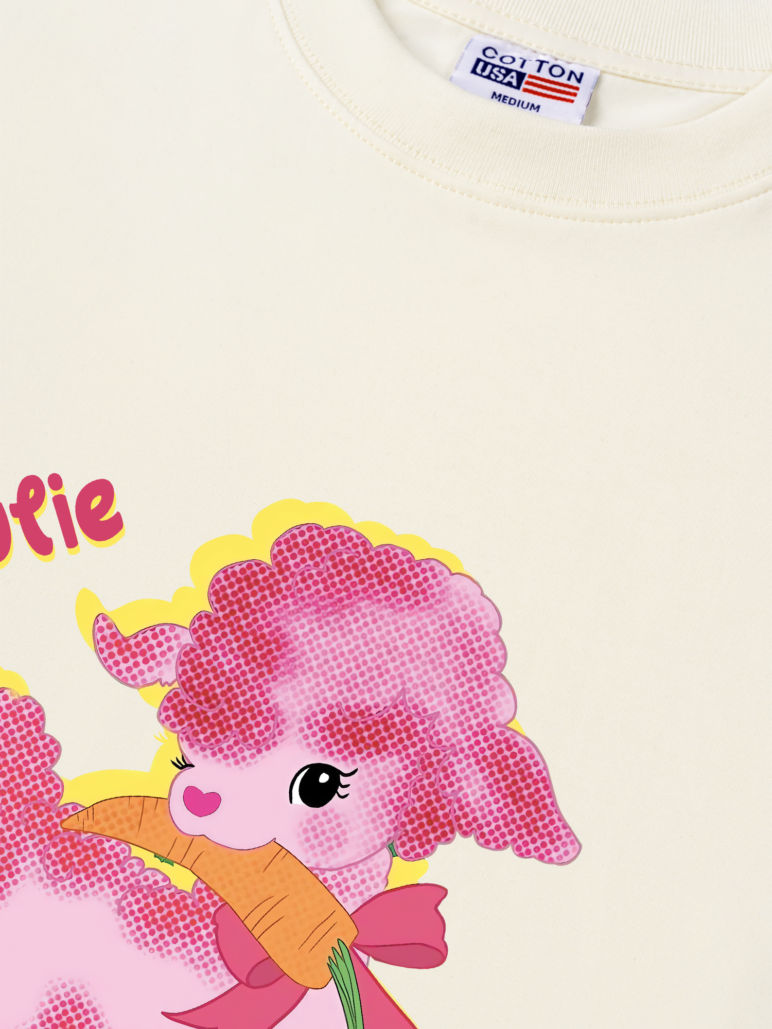 Áo Thun Relaxed Fit Soft Paw Cute Pink Sheep