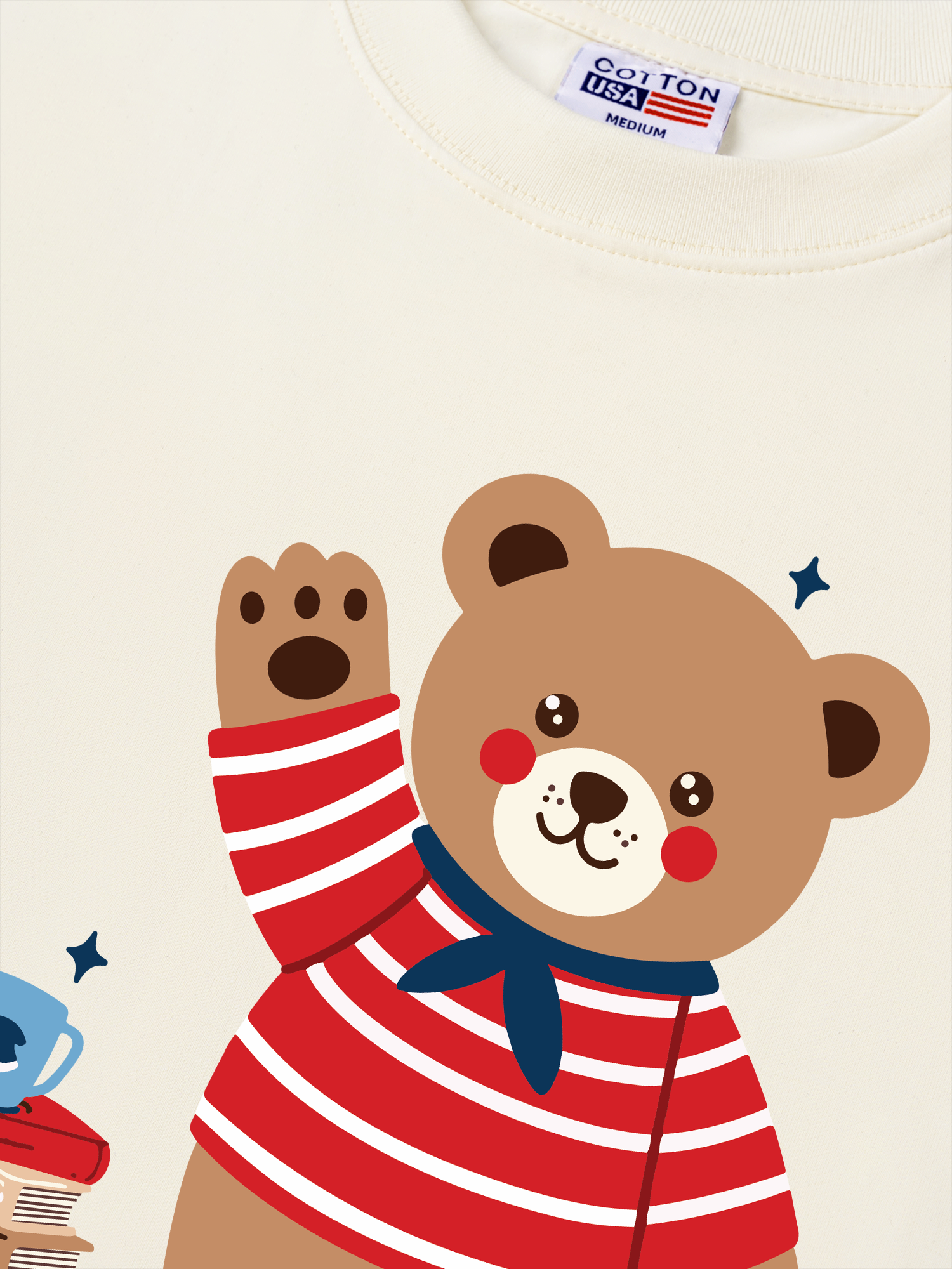 Áo Thun Relaxed Fit Bear Town Bear With Books