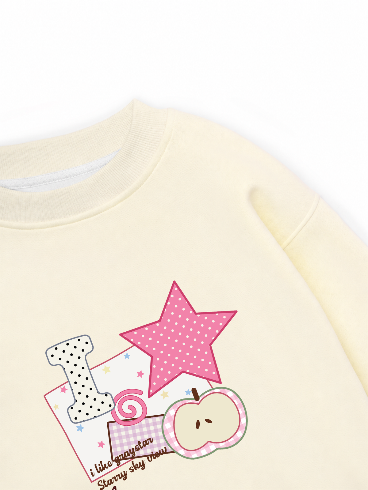 Áo Sweater Nỉ Hai Da Dotty Mood Pink Star Candy