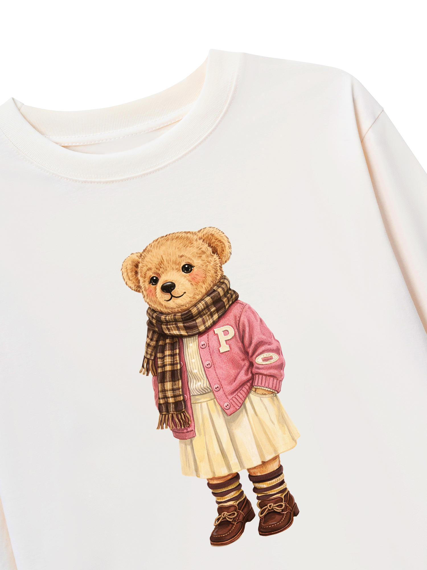 Áo Thun Dài Tay Pink Girl Bear