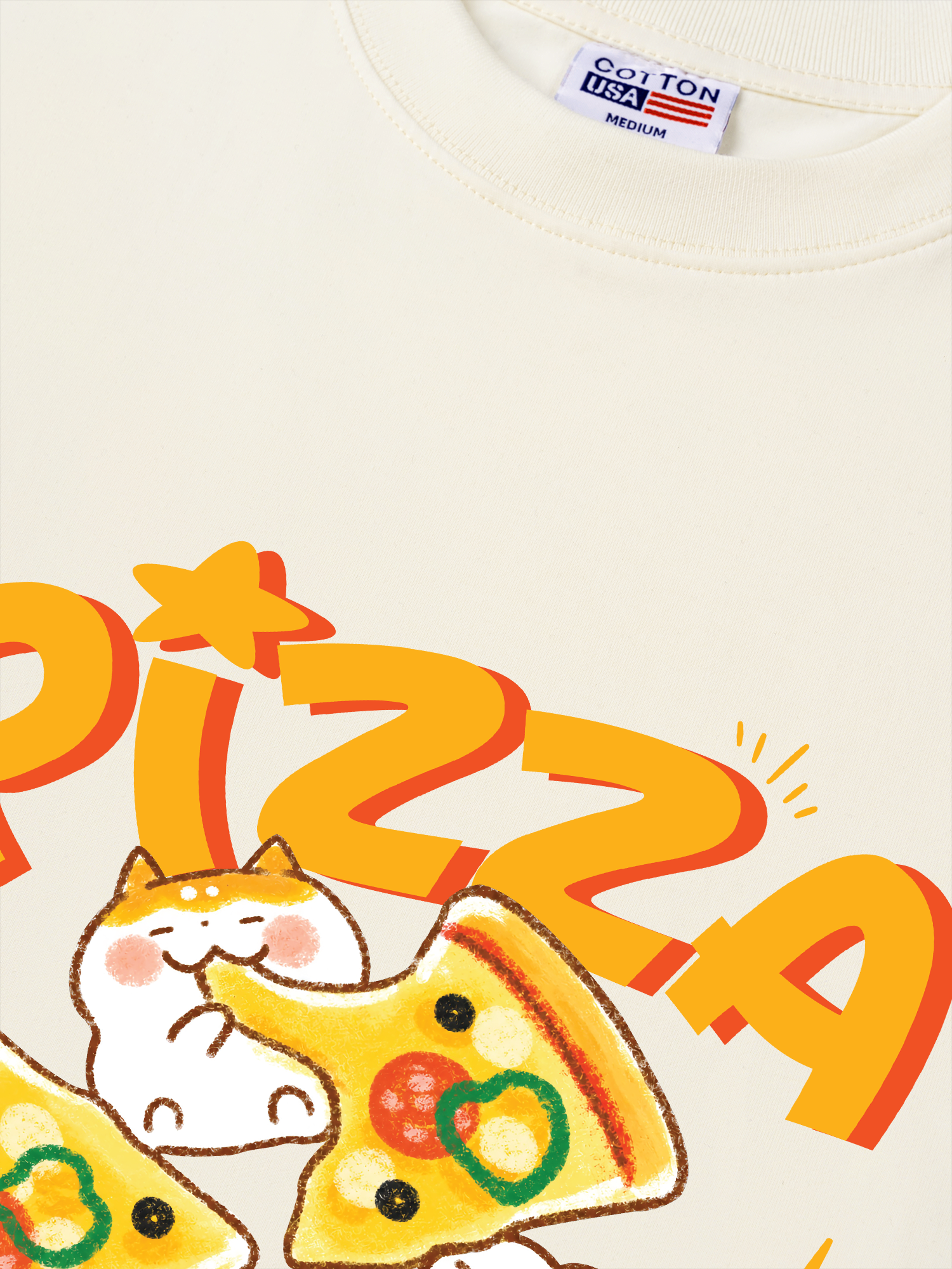 Áo Thun Relaxed Fit Yummy Mood Pizza