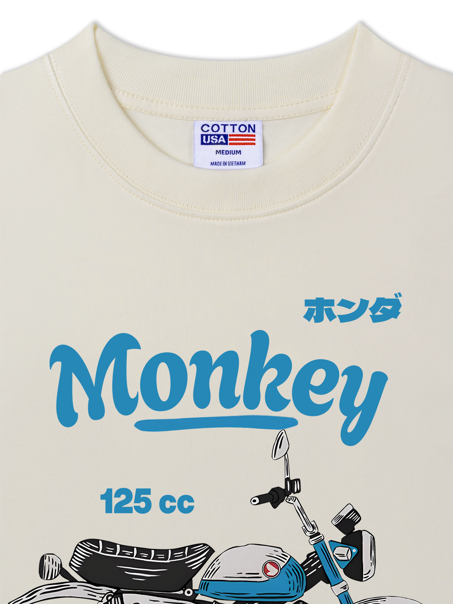 Áo Thun Relaxed Fit Motorbike Monkey 125cc blue