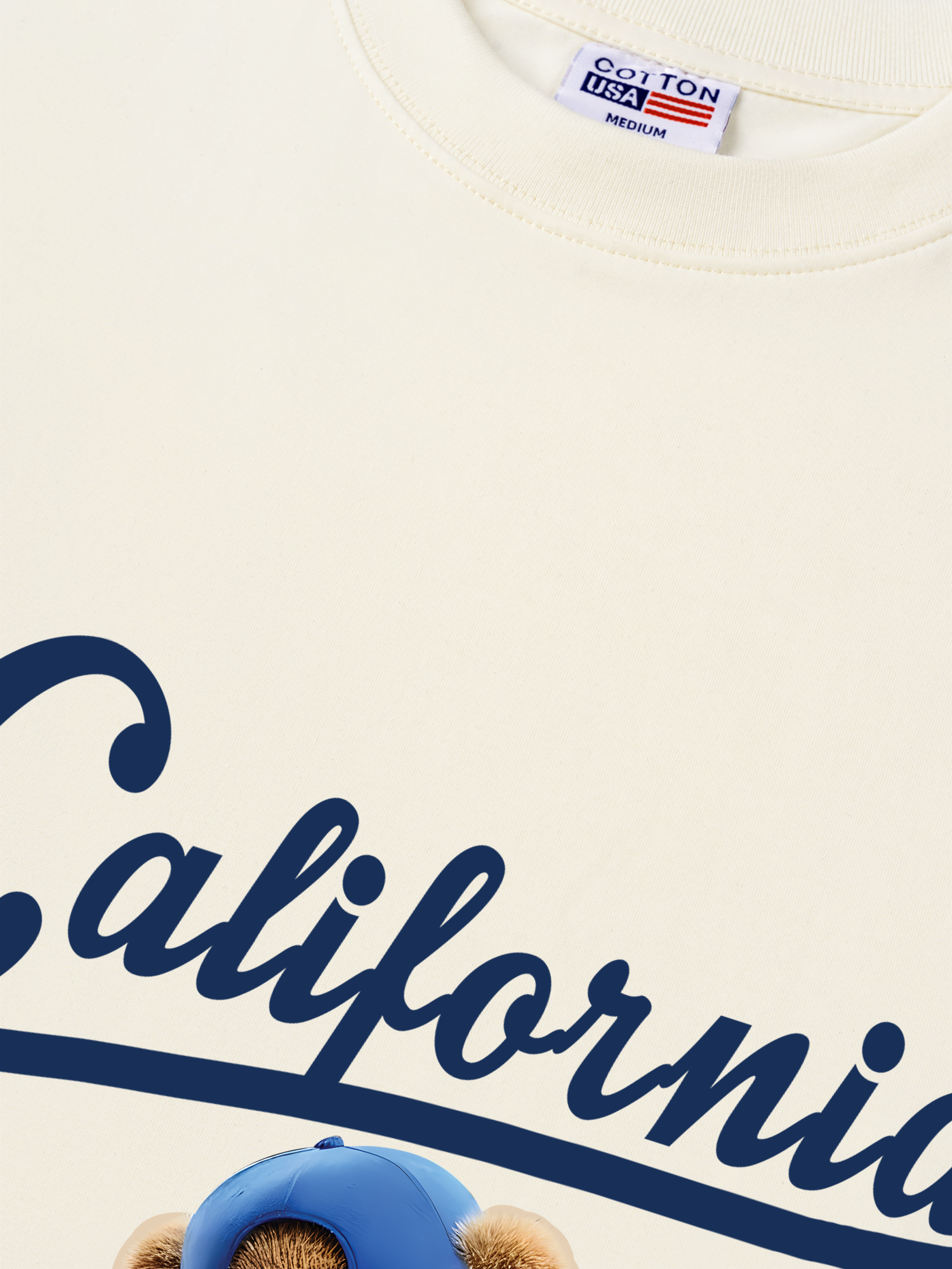 Áo Thun Relaxed Fit Baseball California Blue Teddy