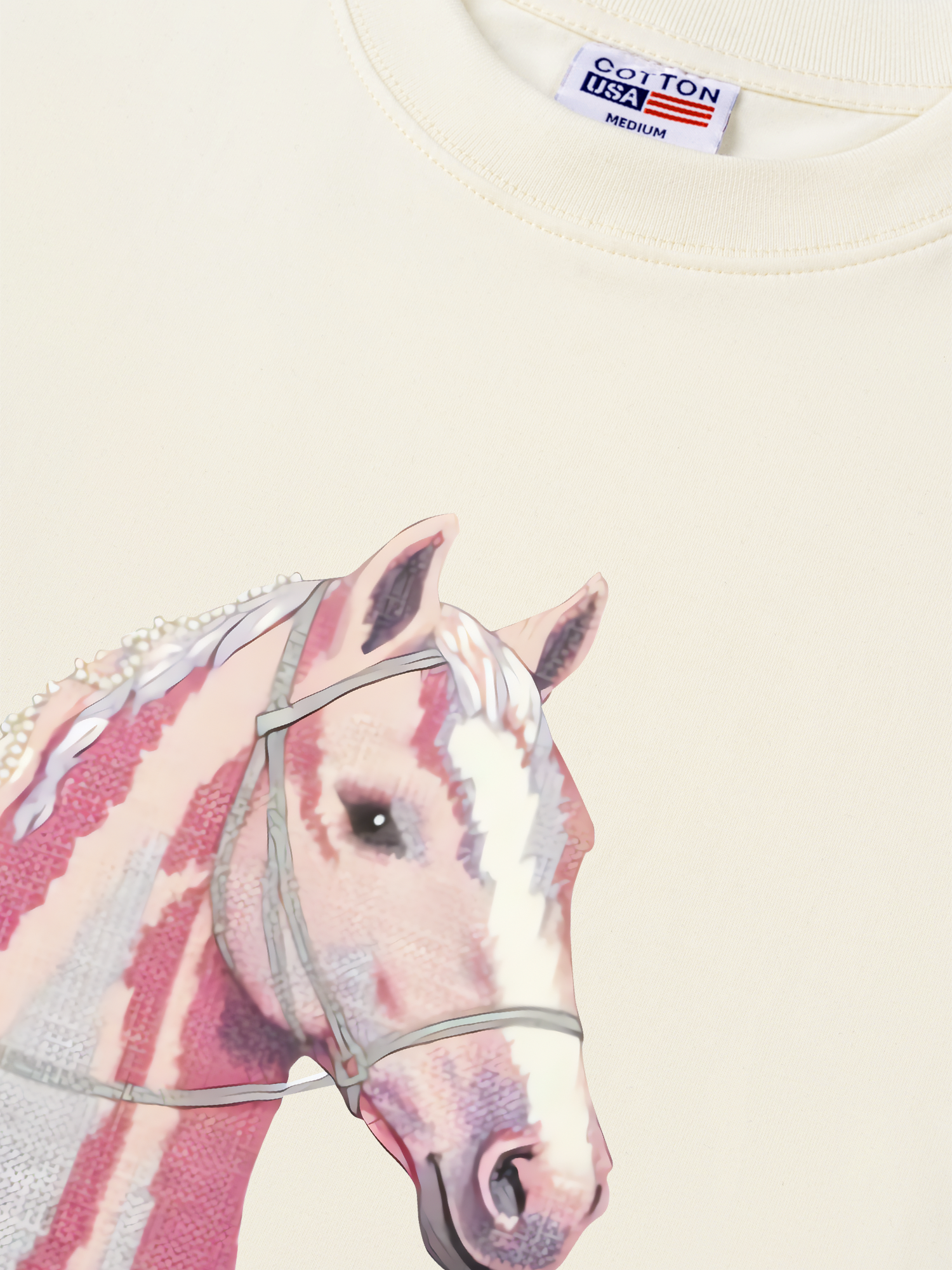 Áo Thun Relaxed Fit Cute Pink Horse