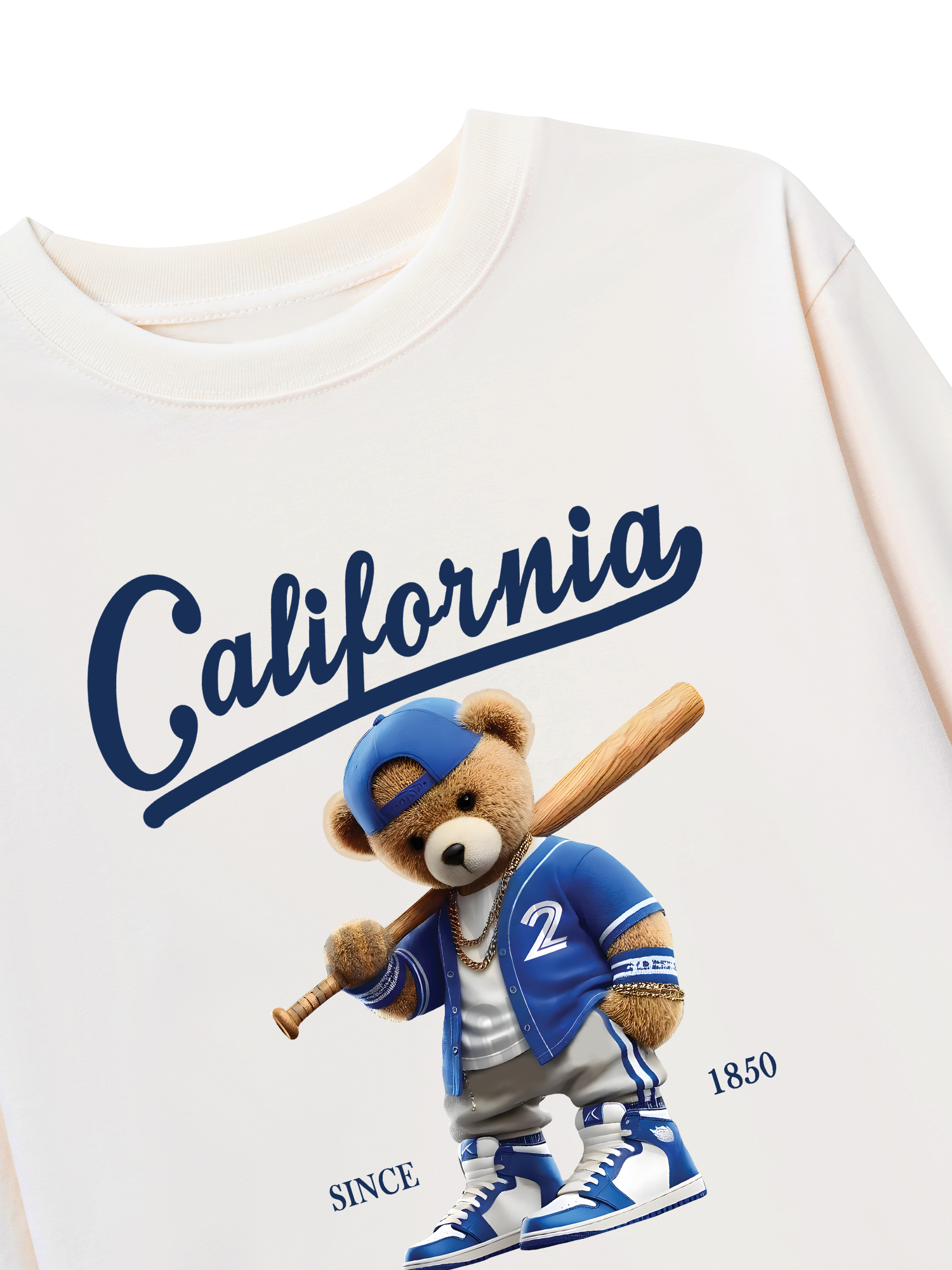 Áo Thun Dài Tay Baseball California Blue Teddy