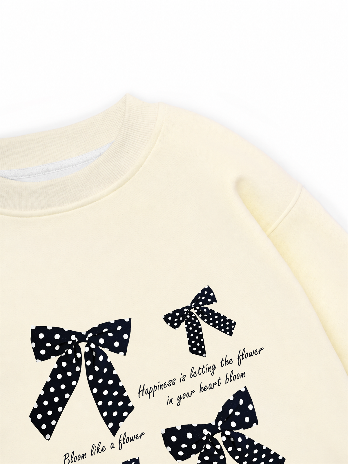 Áo Sweater Nỉ Hai Da Dotty Mood Lovely Bloom Ribbon