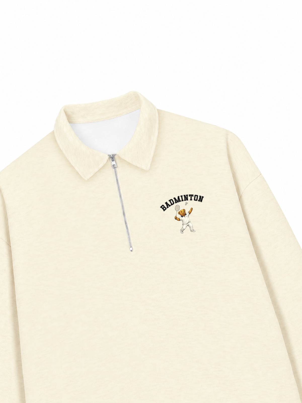 Áo Sweater Polo Nỉ Hai Da Badminton Teddy