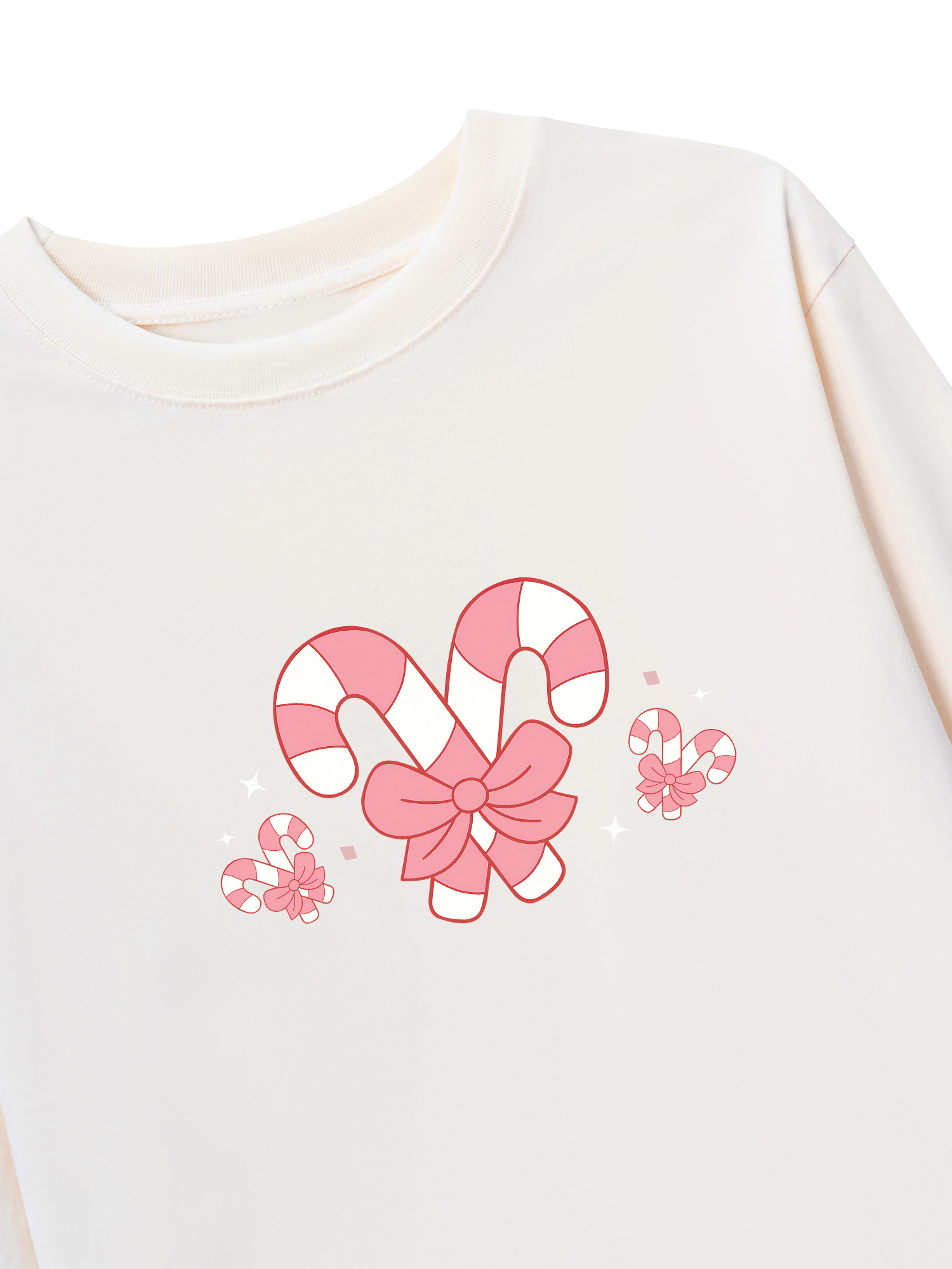 Áo Thun Dài Tay Cute Pink Candy Cane