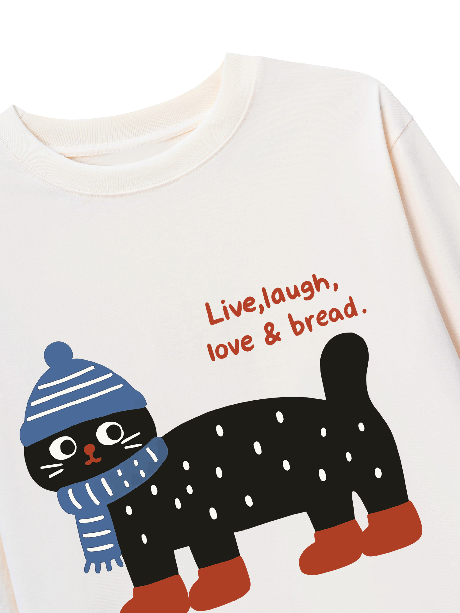 Áo Thun Dài Tay Cozy Day Live Laugh Cat