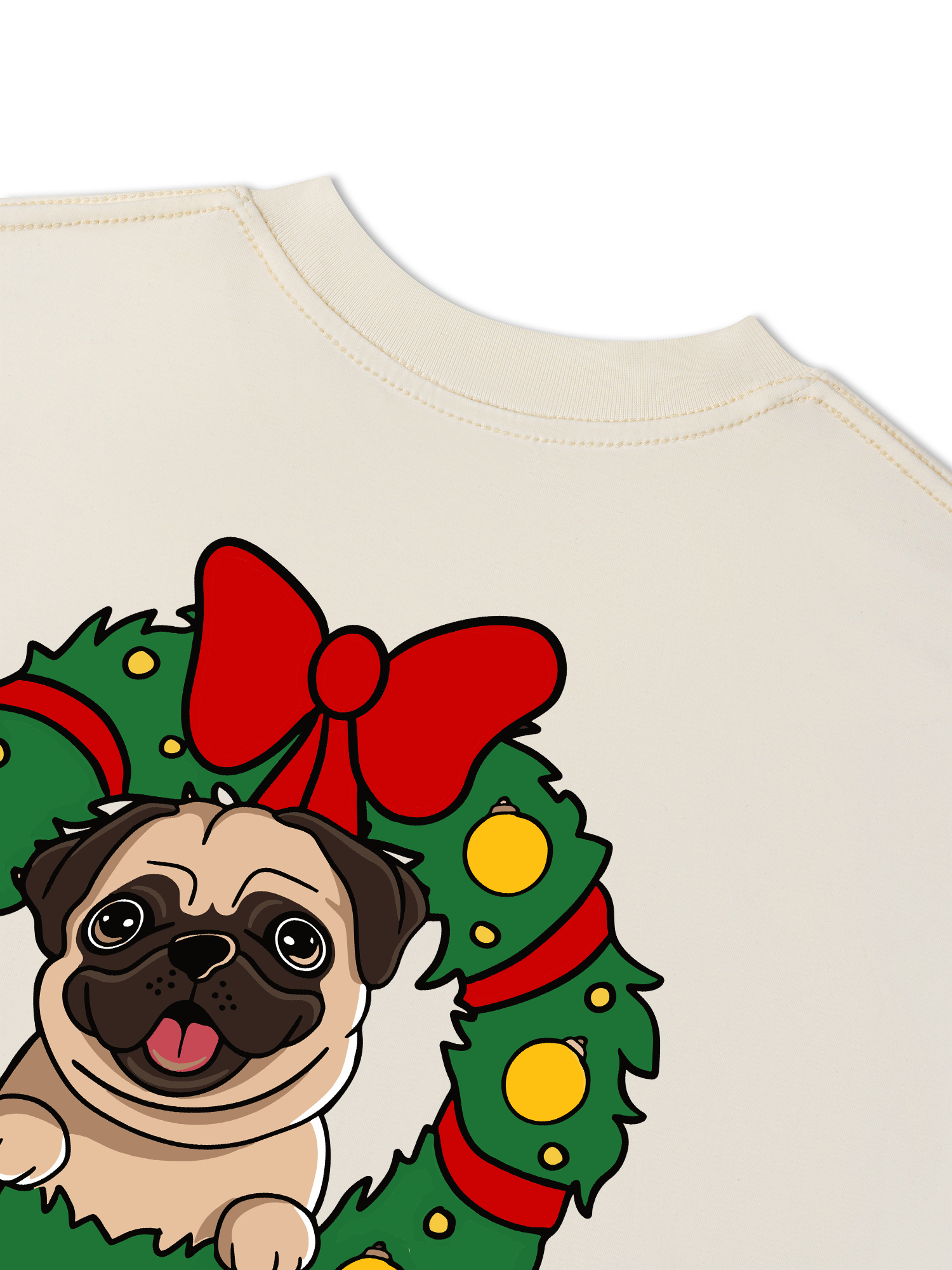 Áo Thun Relaxed Fit Pug In A Wreath