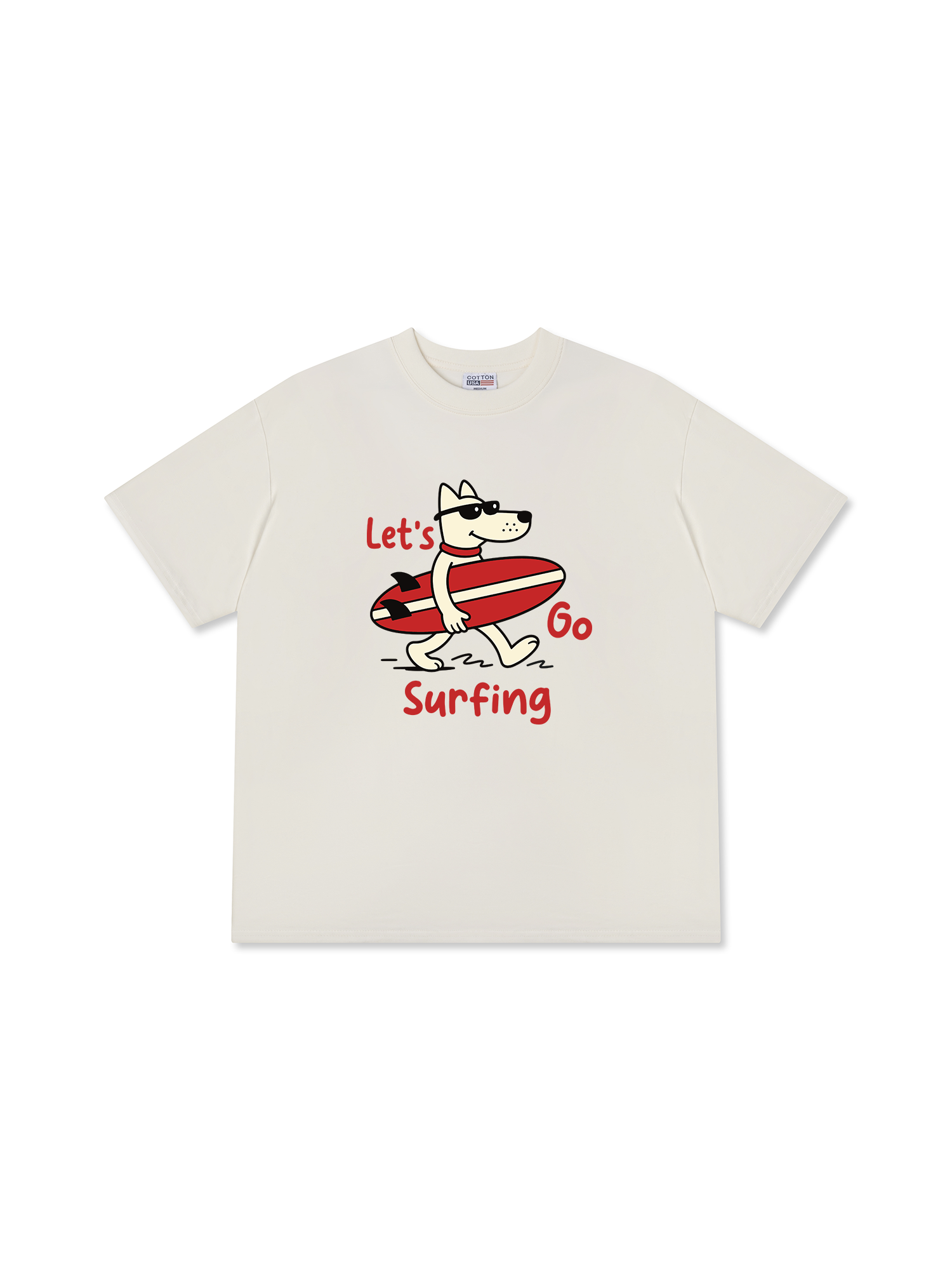 Áo Thun Relaxed Fit Tshirt Tropical Let's Go Surfing