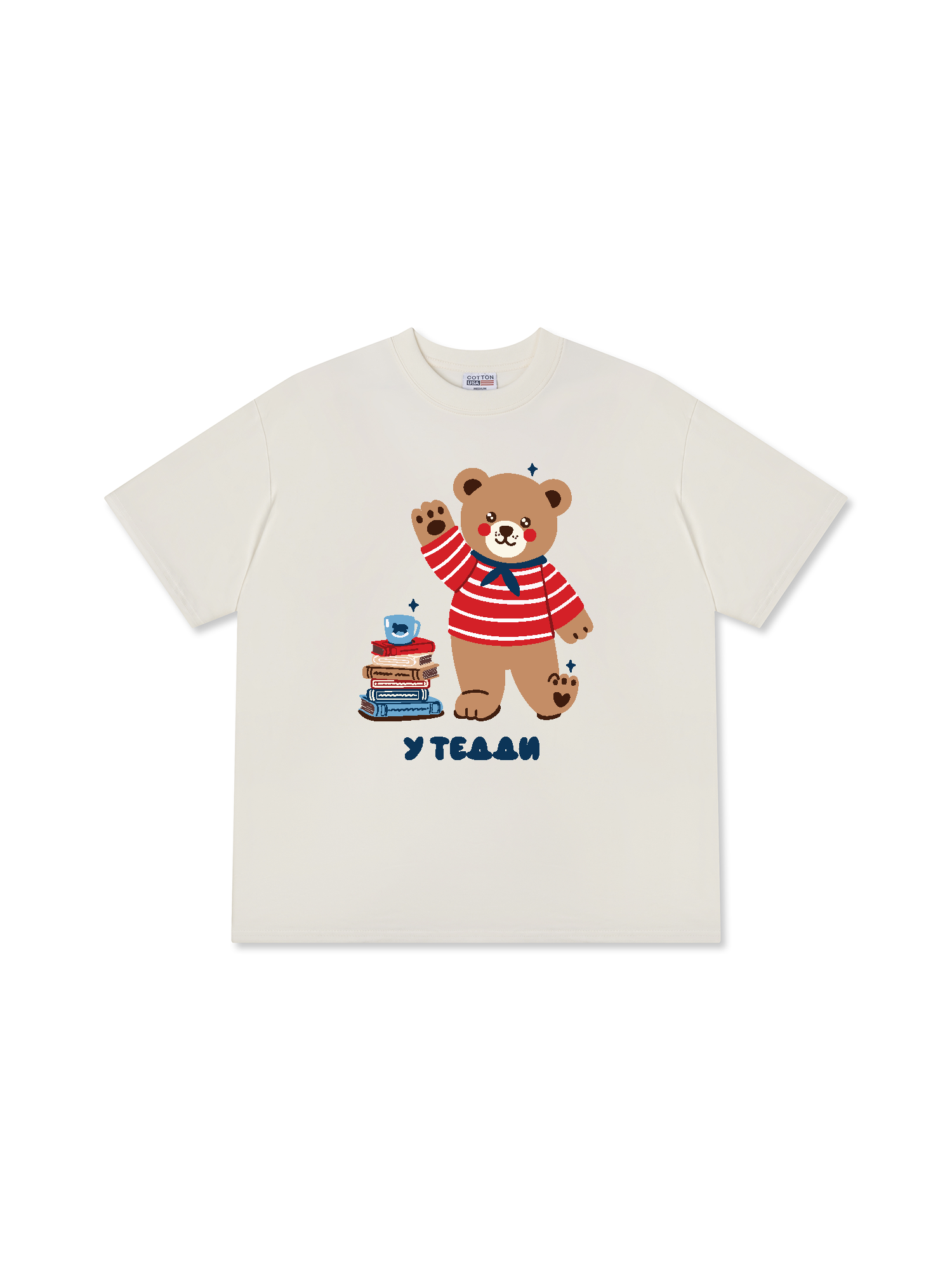 Áo Thun Relaxed Fit Bear Town Bear With Books