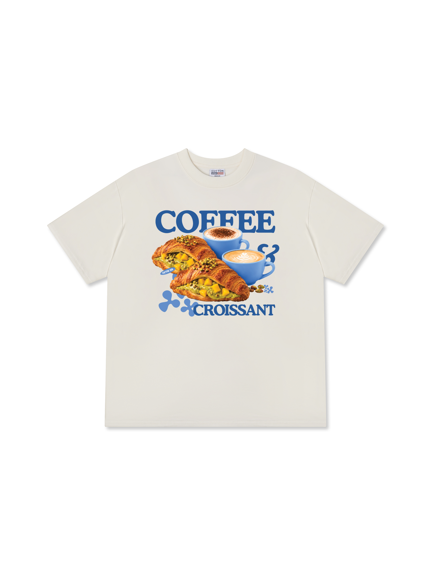 Áo Thun Relaxed Fit Yummy Mood Coffee Croissant
