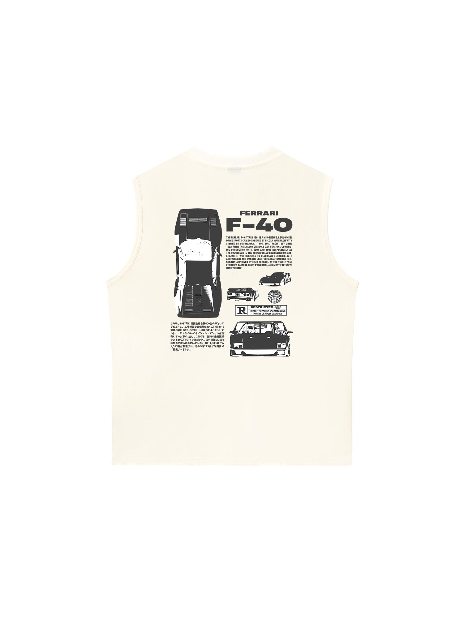 Áo Ba Lỗ Relaxed Fit Ferrari F-40 Classic