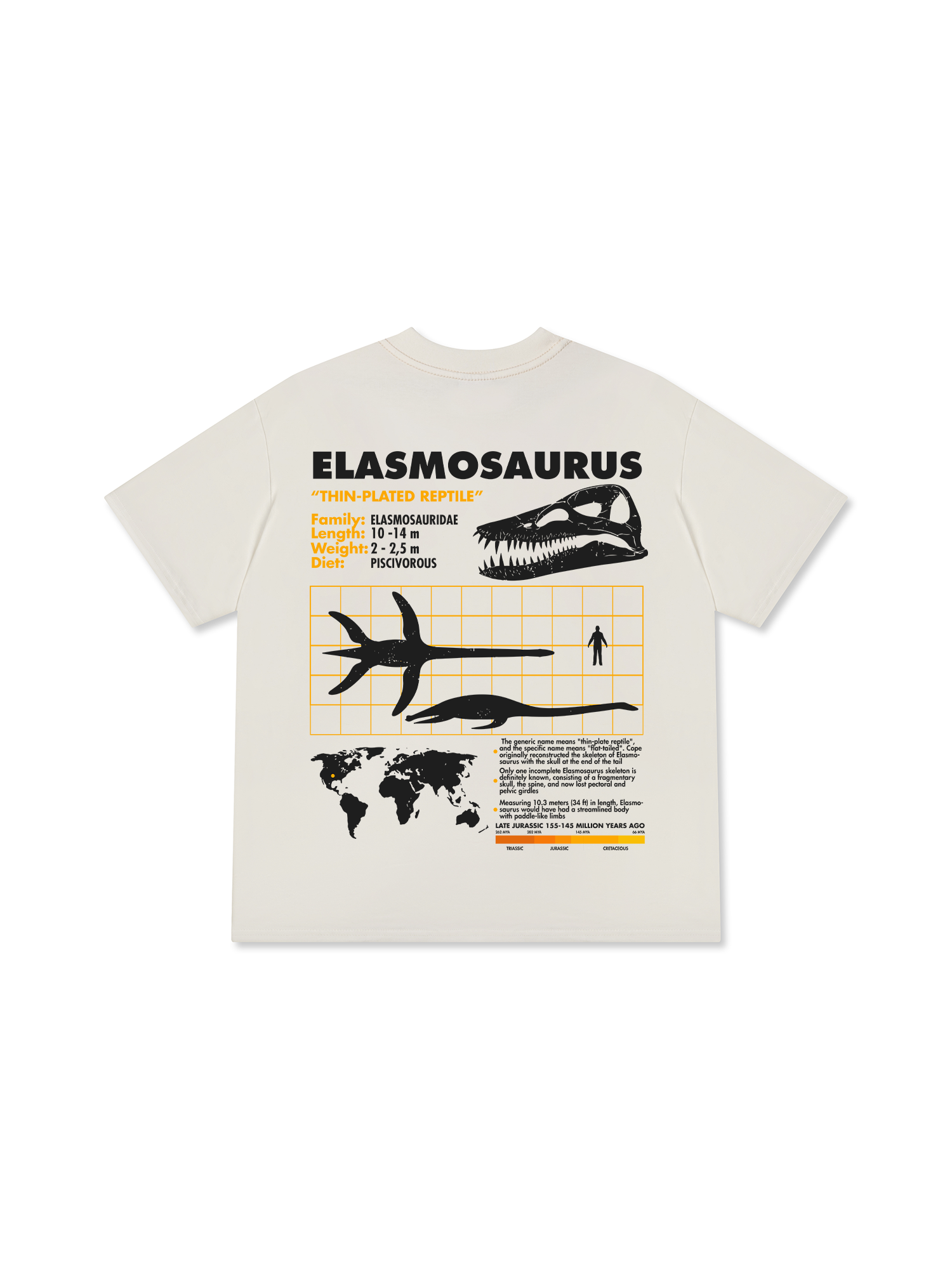 Áo Thun Relaxed Fit Wild Life Analysis Table Elasmosaurus
