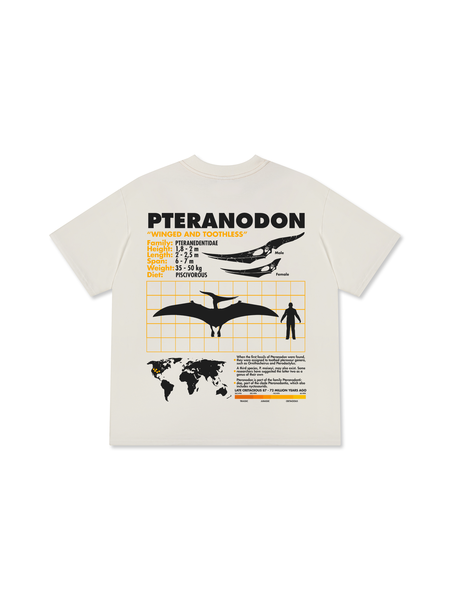 Áo Thun Relaxed Fit Wild Life Analysis Table Pteranodon