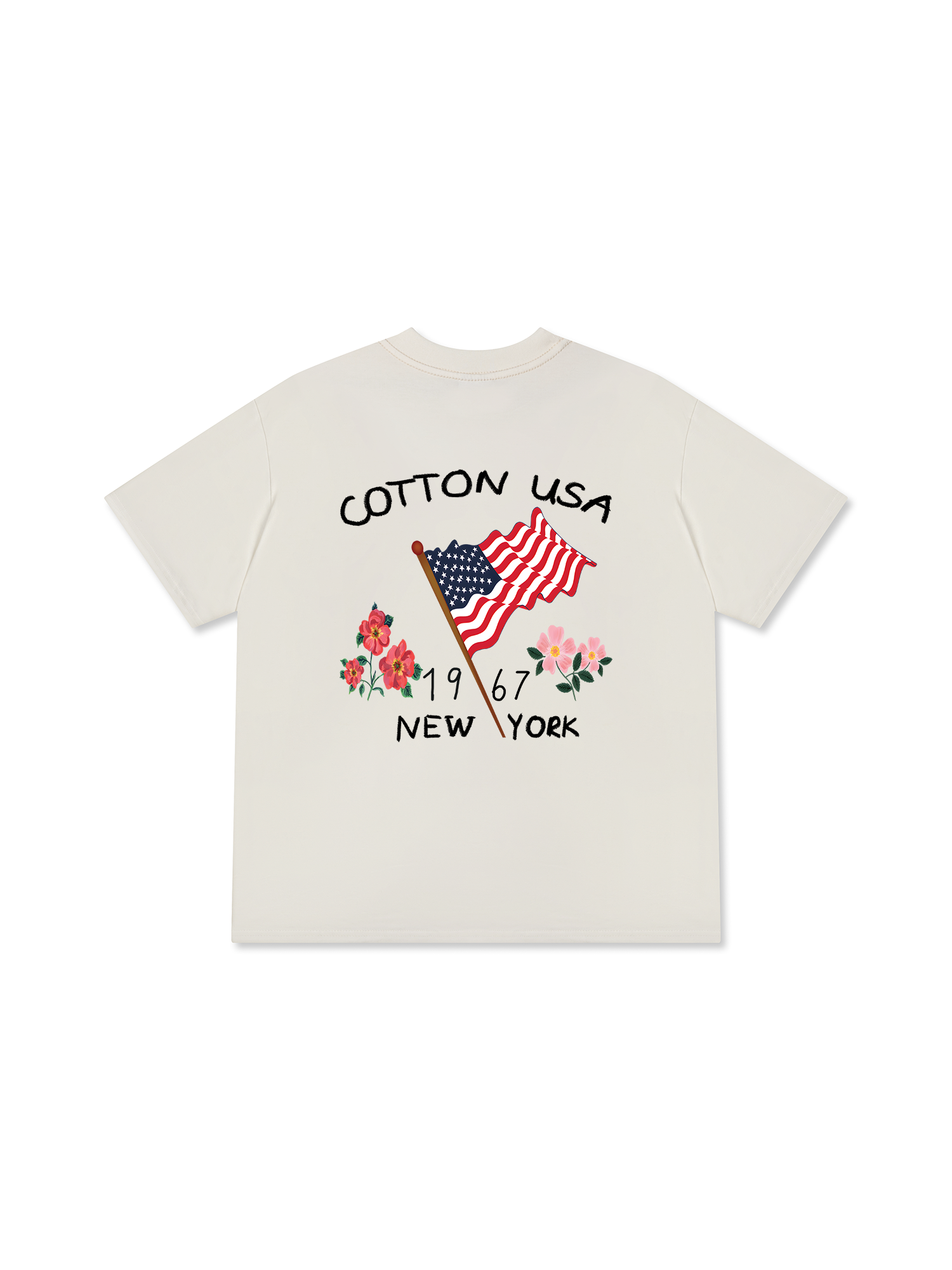 Áo Thun Relaxed Fit USA Floral Cotton USA