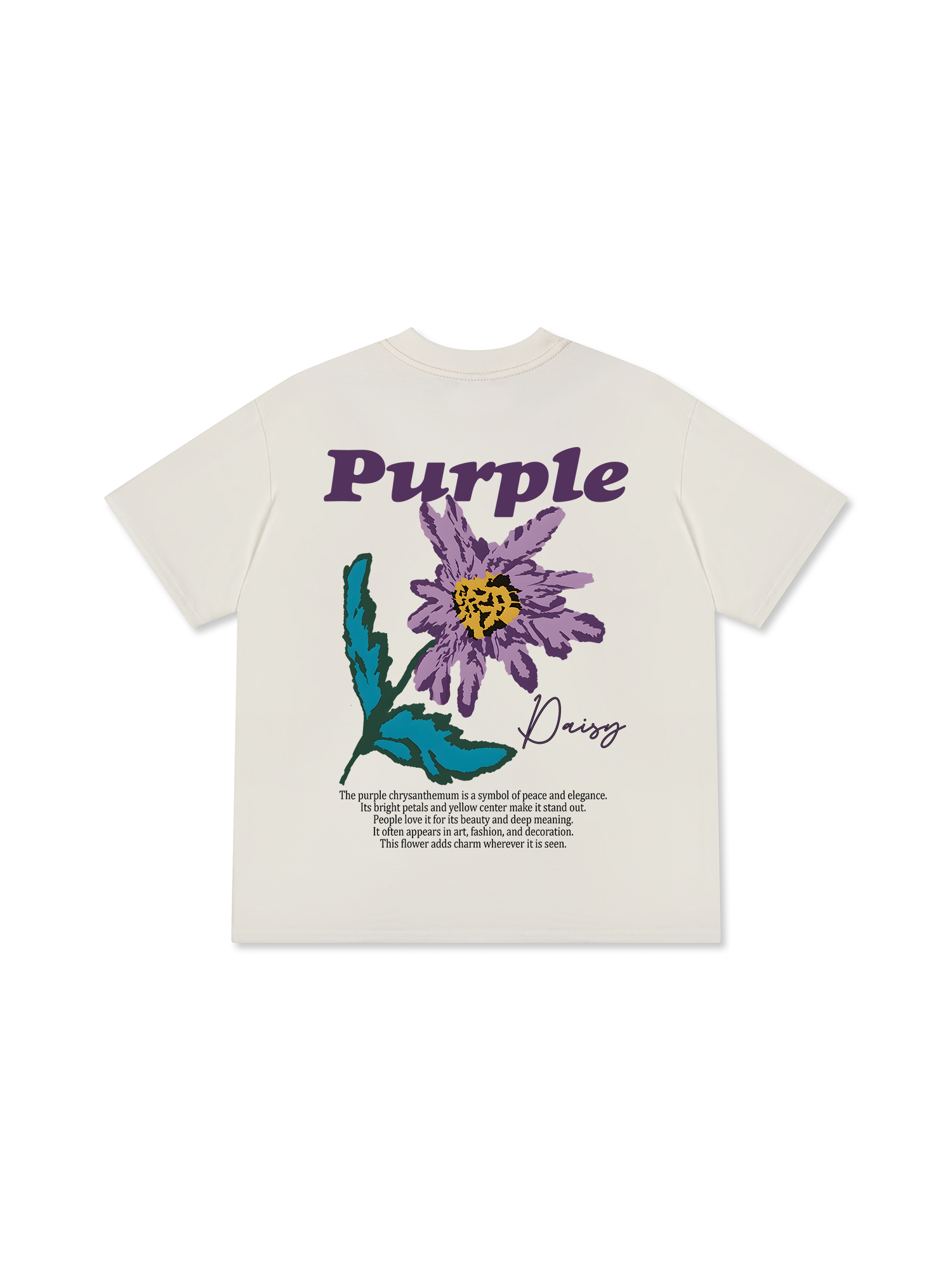 Áo Thun Relaxed Fit Floral Purple Daisy