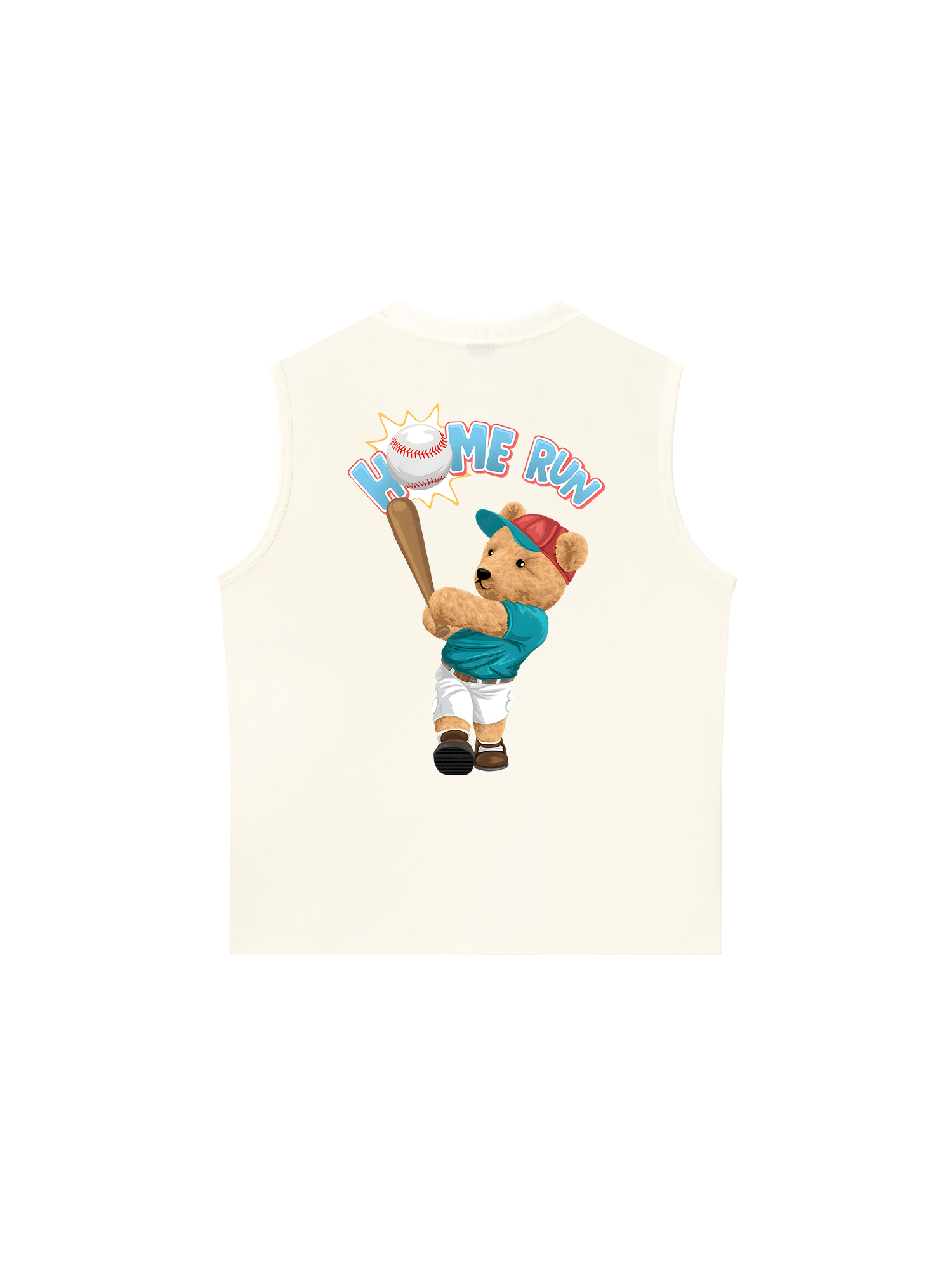 Áo Ba Lỗ Relaxed Fit Baseball Home Run Teddy Bear