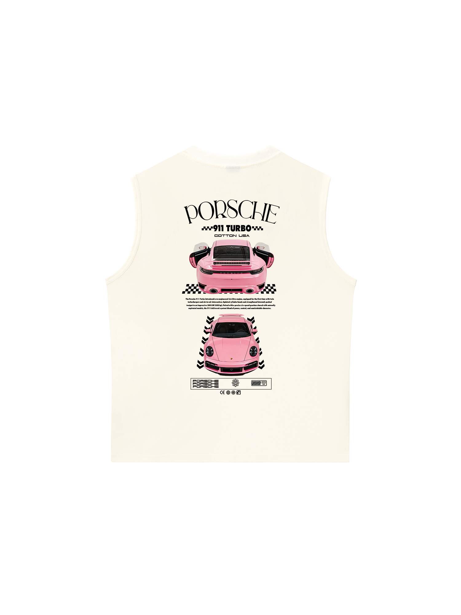 Áo Ba Lỗ Relaxed Fit Pink Porsche 911 Turbo