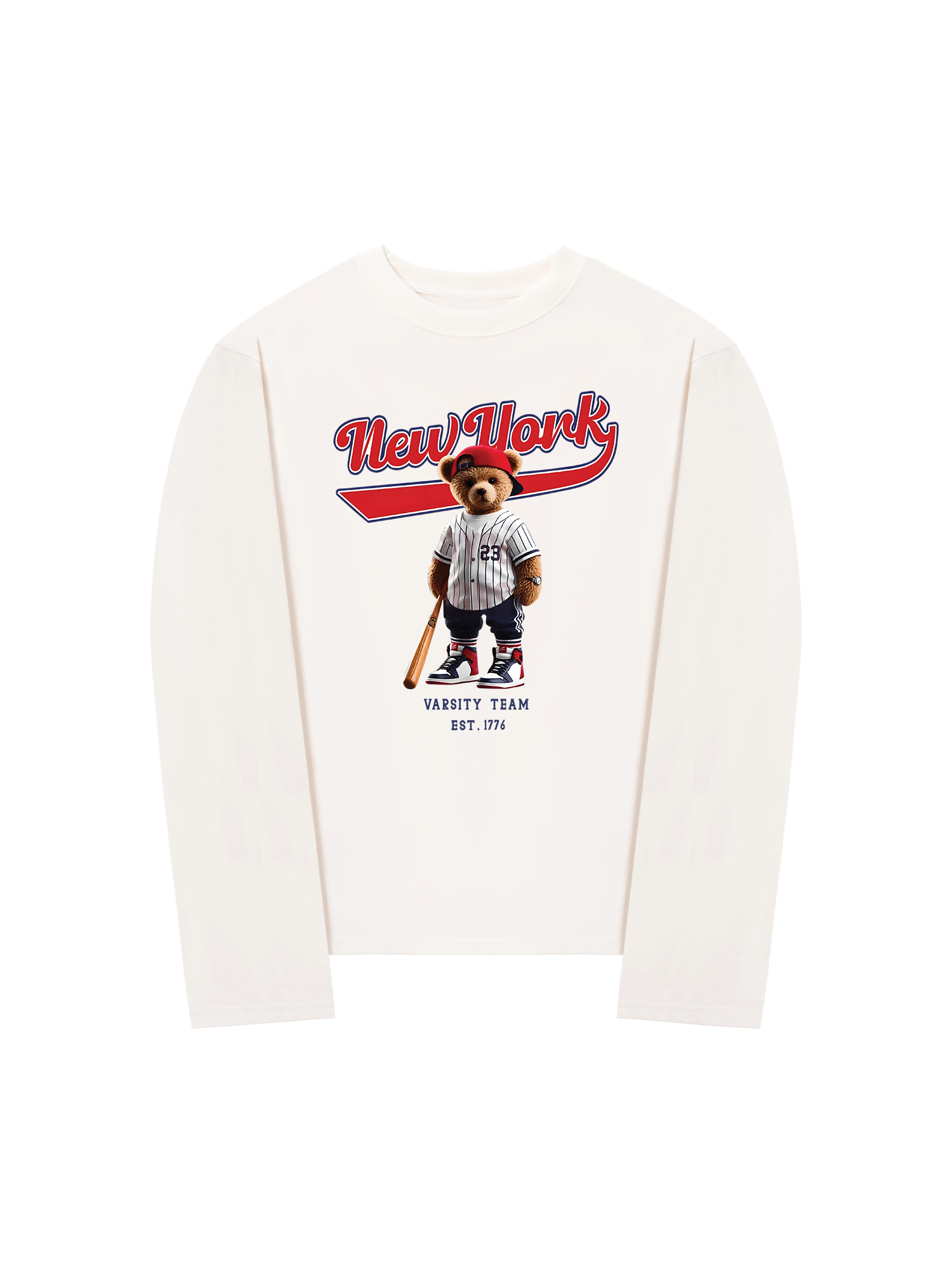 Áo Thun Dài Tay Baseball New York Teddy