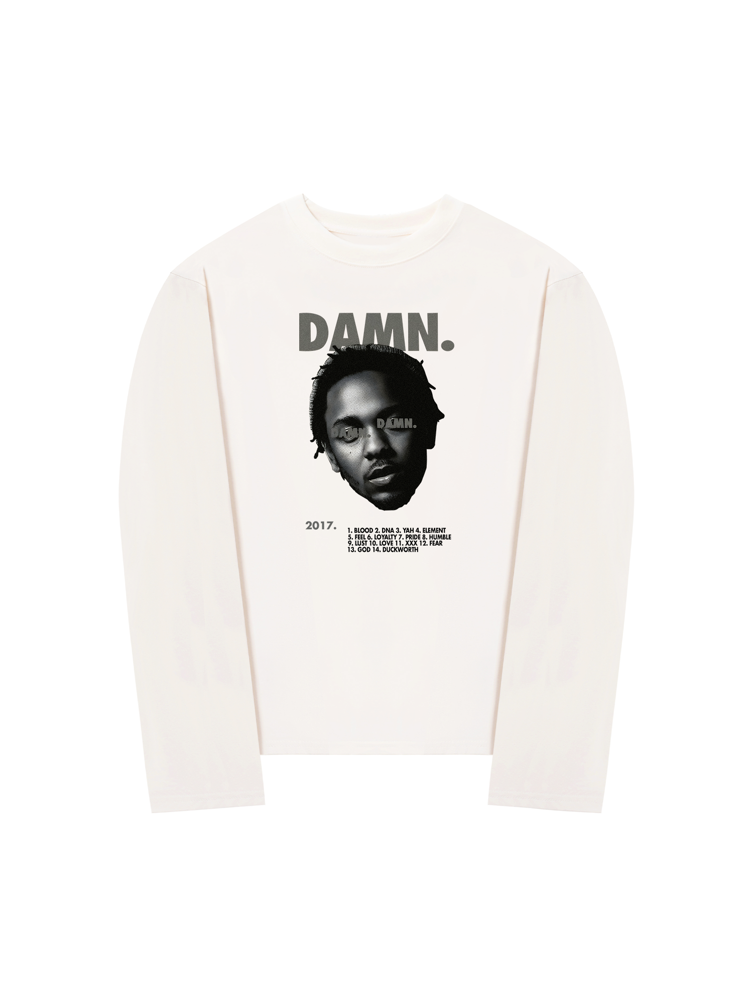 Áo Thun Dài Tay Rapper Damn Black And White Graphic