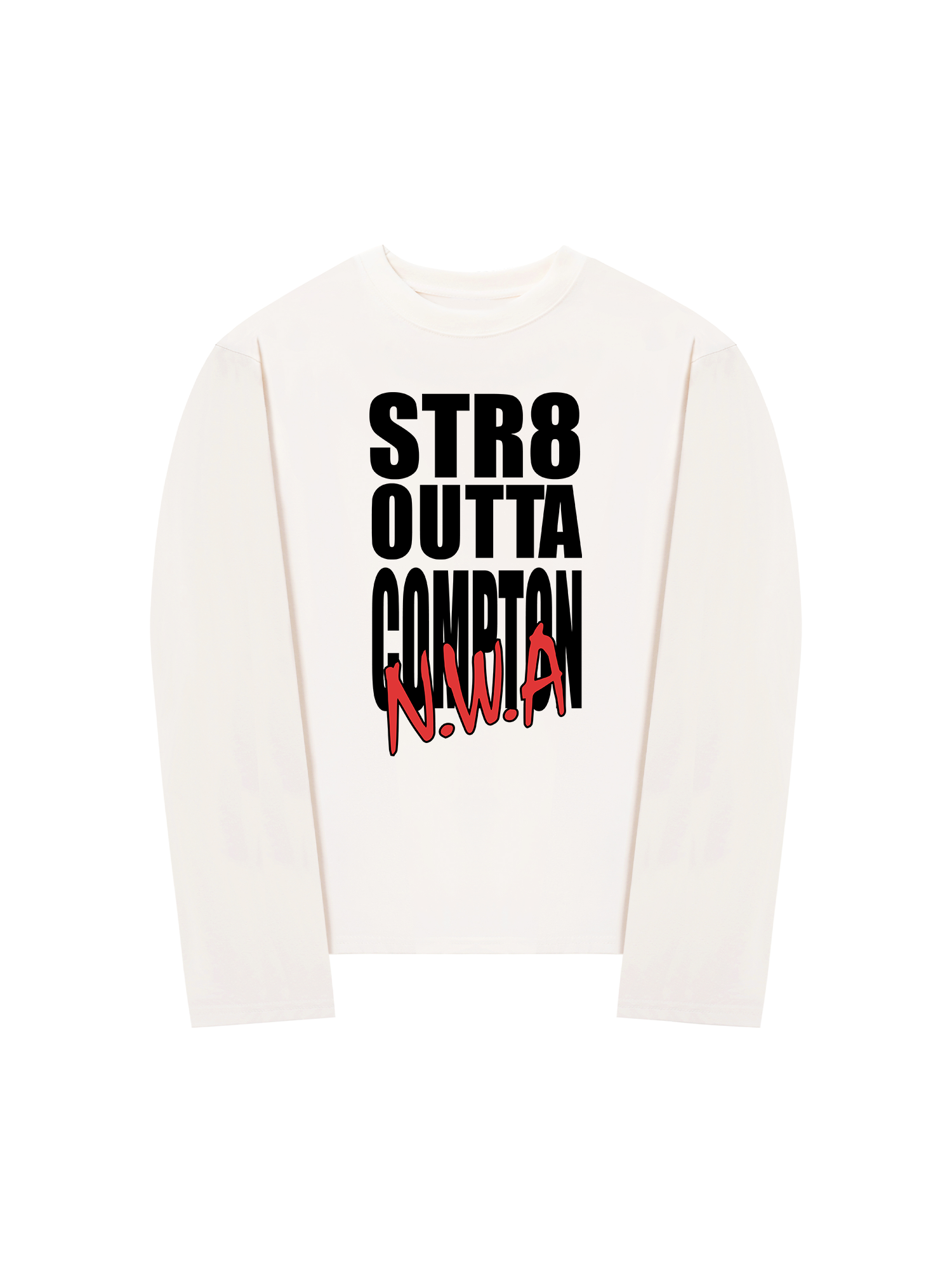 Áo Thun Dài Tay Rapper NWA Straight Outta Compton Typo