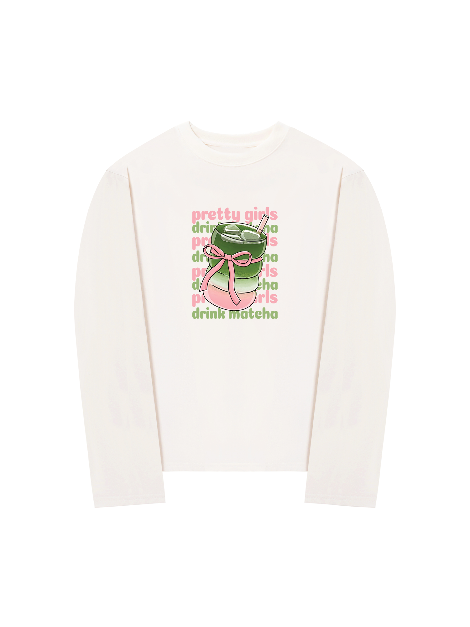 Áo Thun Dài Tay Pretty Girls Drink Matcha