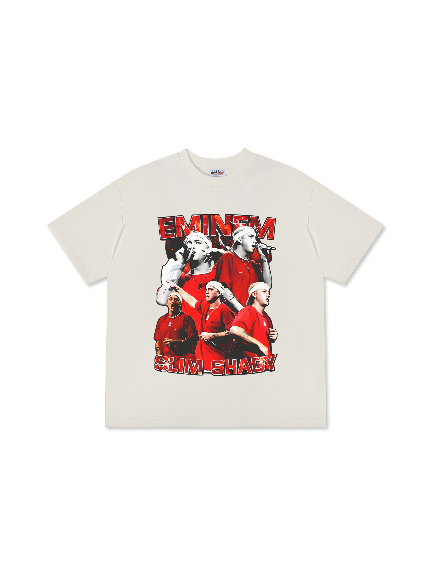 Áo Thun Relaxed Fit Rapper Eminem Red Flames