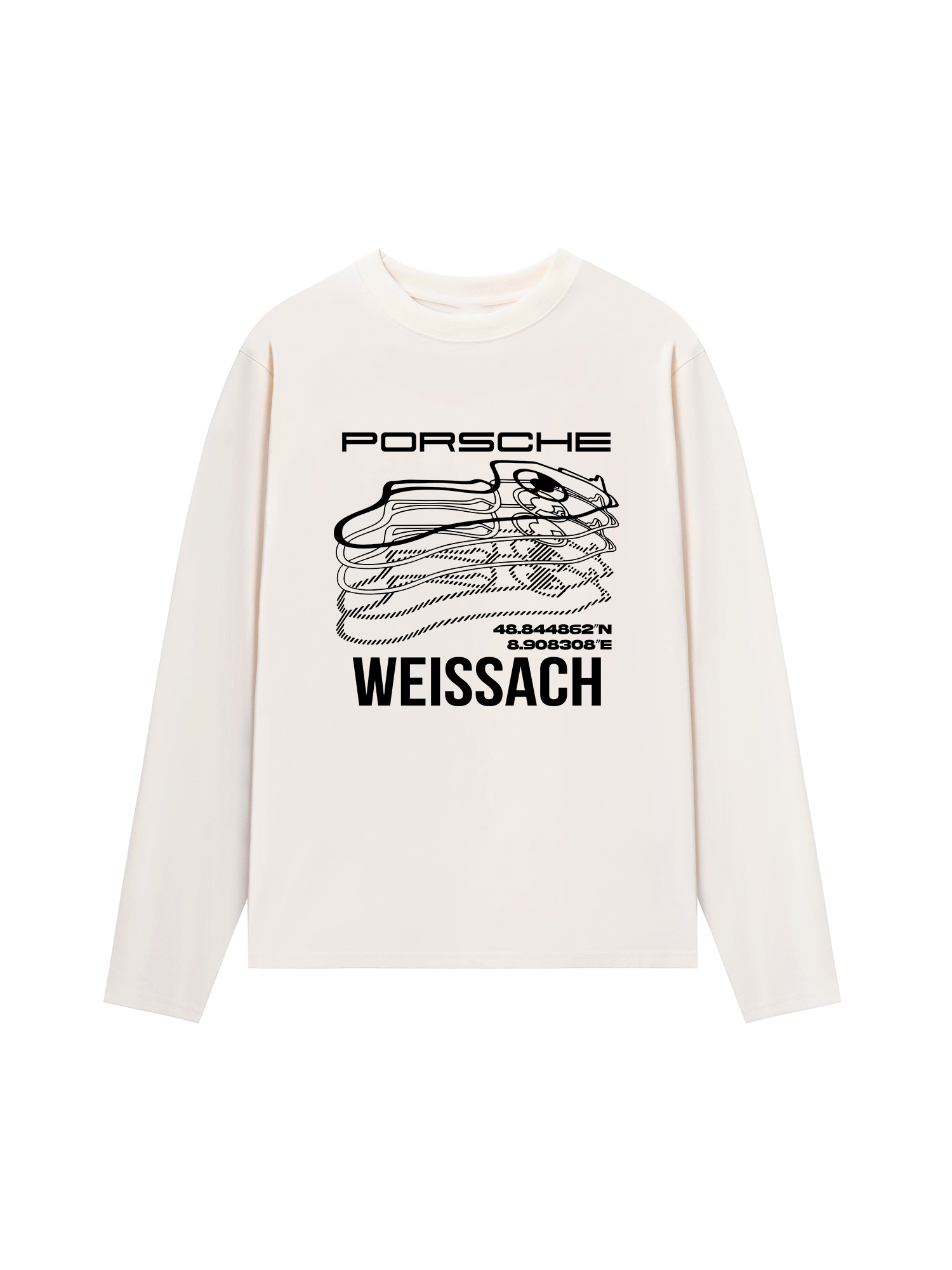 Áo Thun Dài Tay Porsche Weissach Map