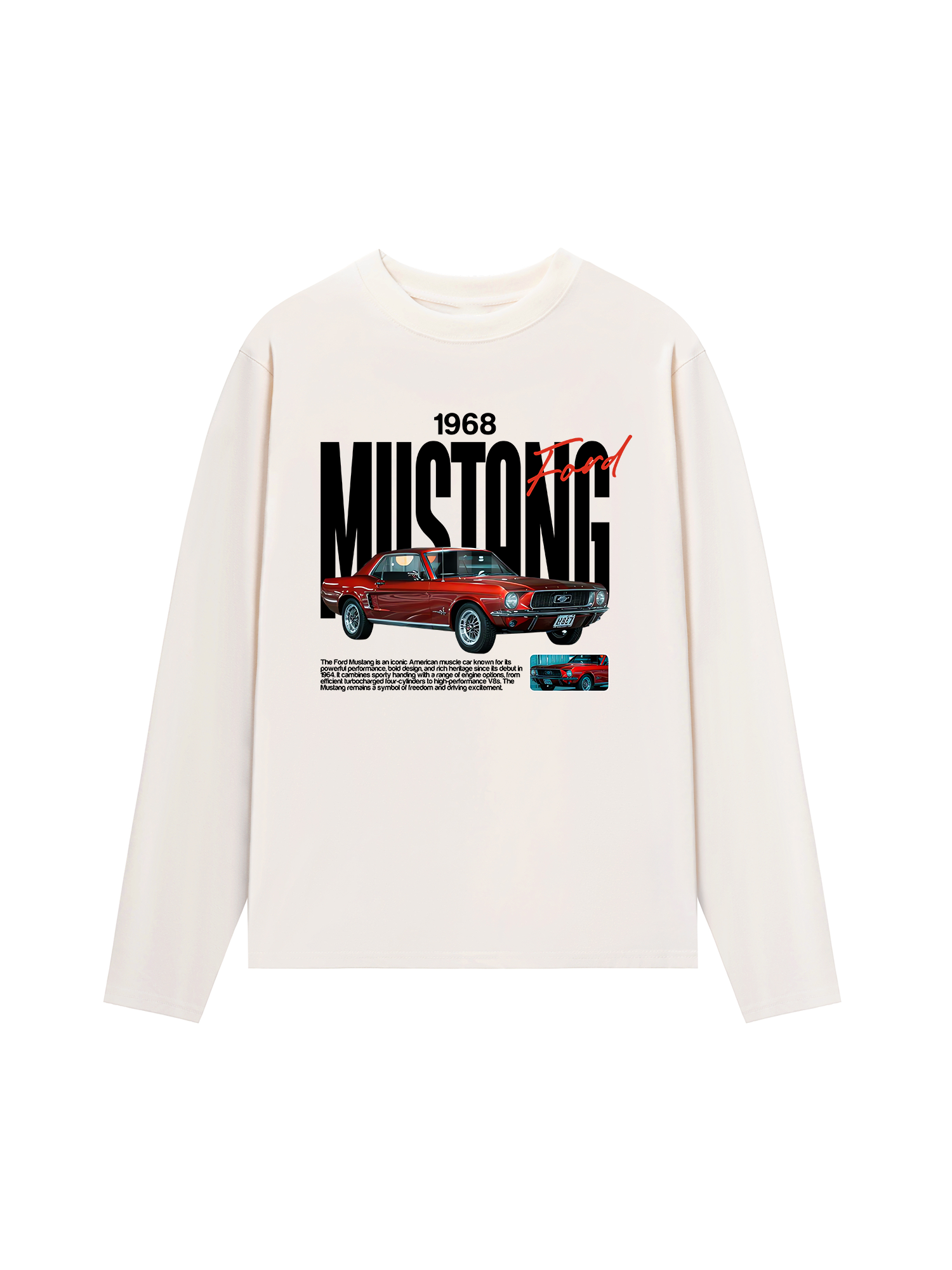 Áo Thun Dài Tay Ford 1968 Mustang